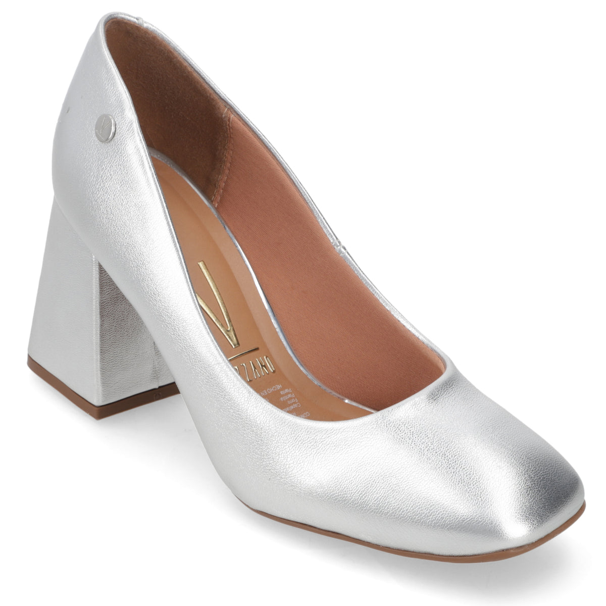 Zapato Taco Ancho Vizzano Metalizados Plata