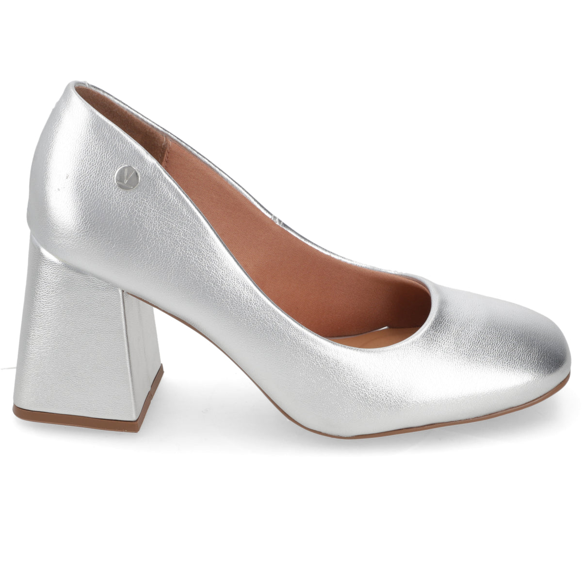Zapato Taco Ancho Vizzano Metalizados Plata