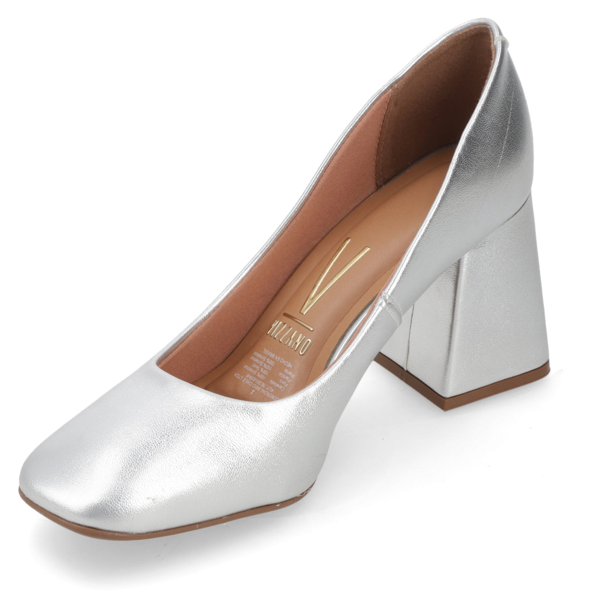 Zapato Taco Ancho Vizzano Metalizados Plata