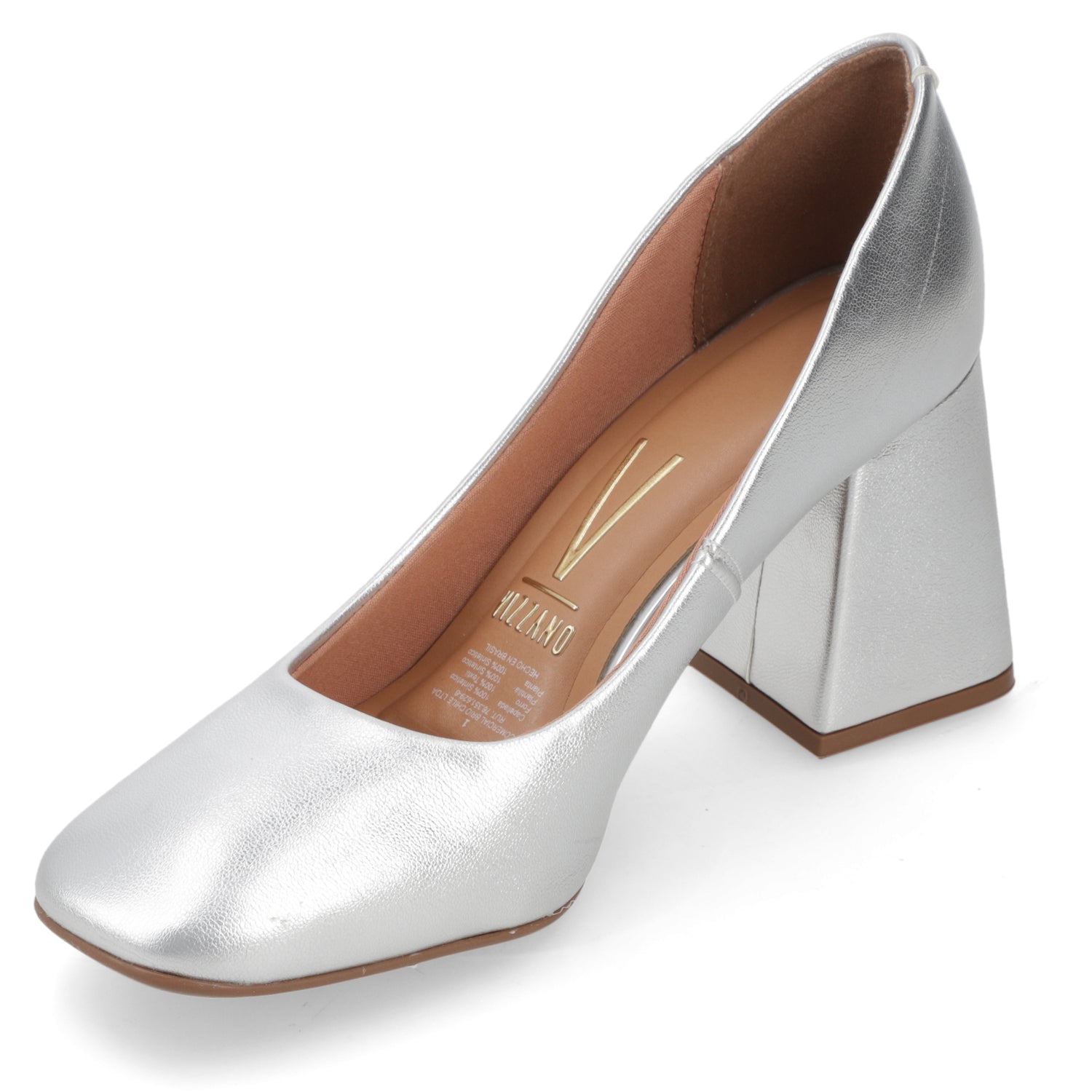 Zapato Taco Ancho Vizzano Metalizados Plata