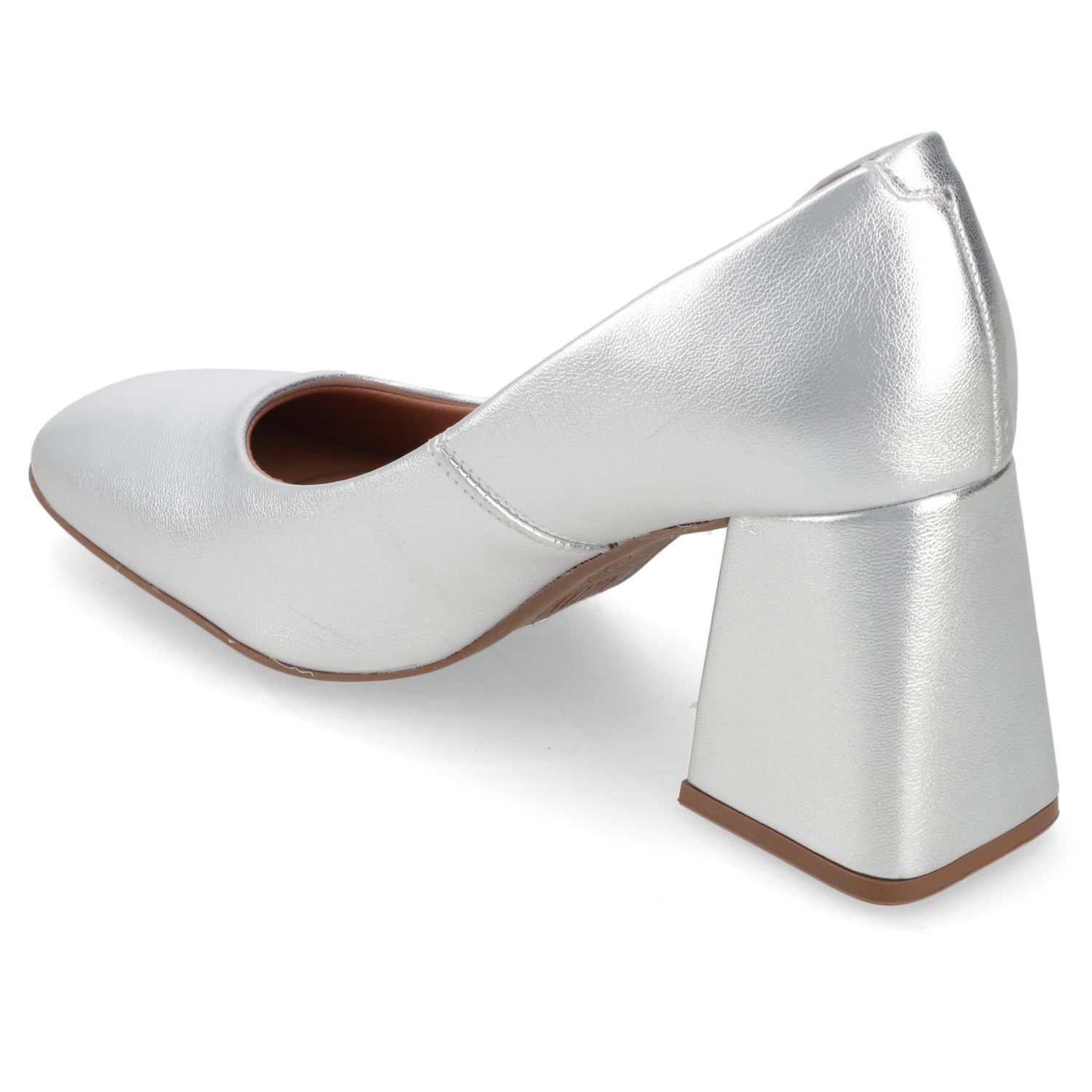 Zapato Taco Ancho Vizzano Metalizados Plata