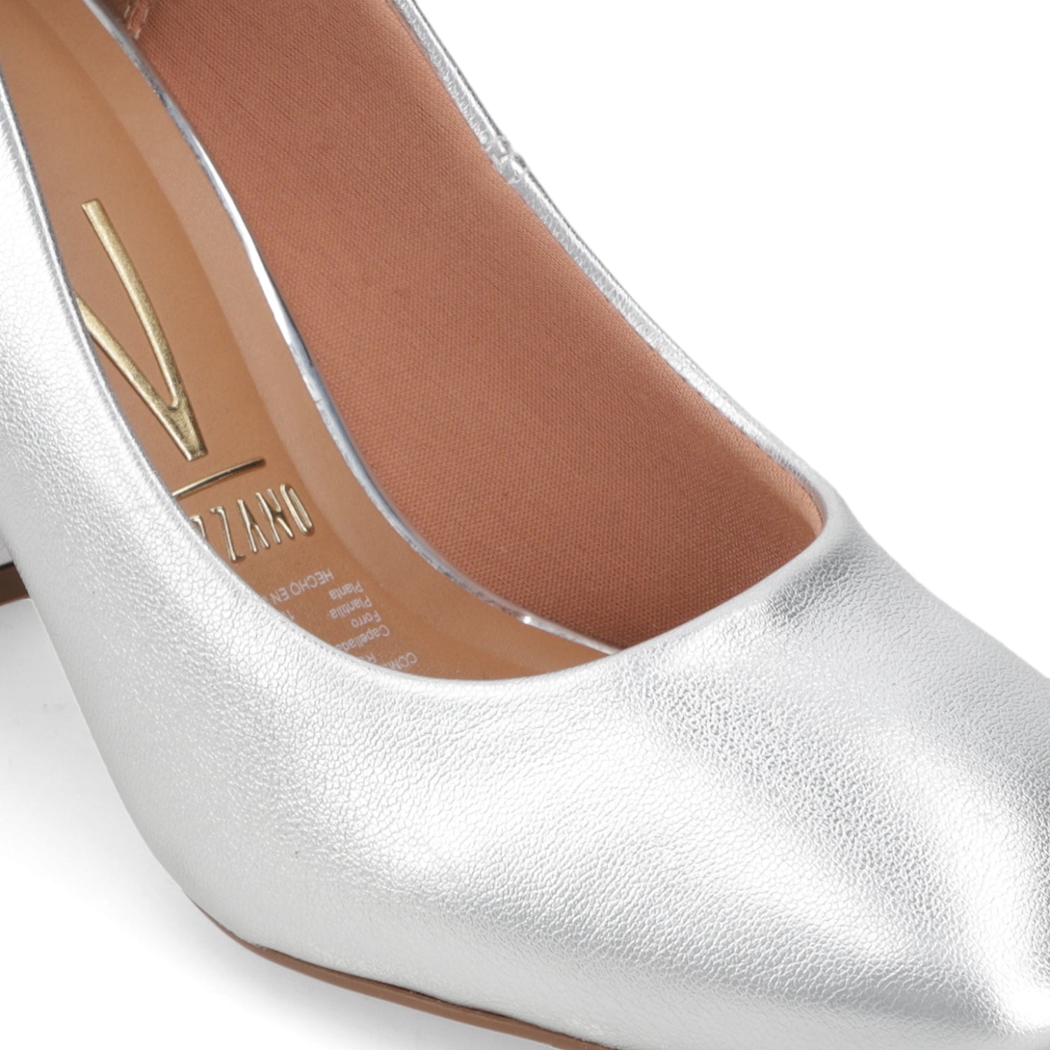 Zapato Taco Ancho Vizzano Metalizados Plata