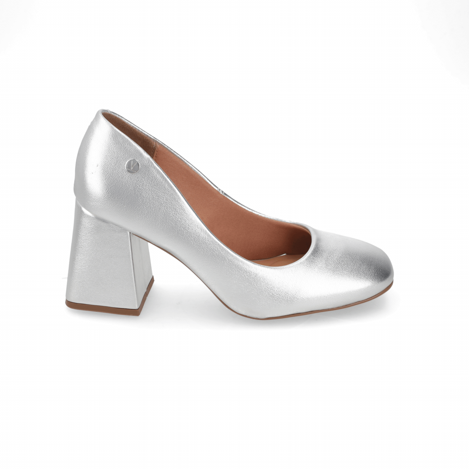 Zapato Taco Ancho Vizzano Metalizados Plata
