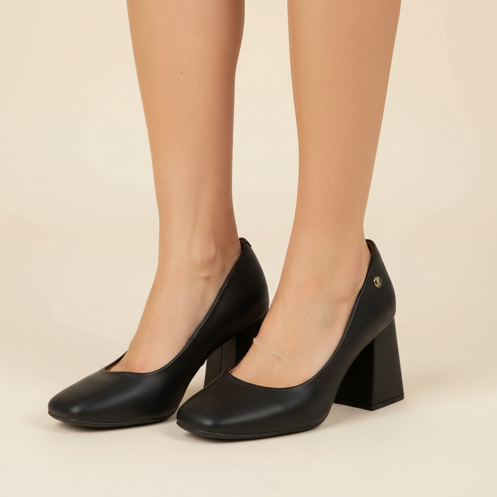 Zapato Taco Ancho Vizzano Negro
