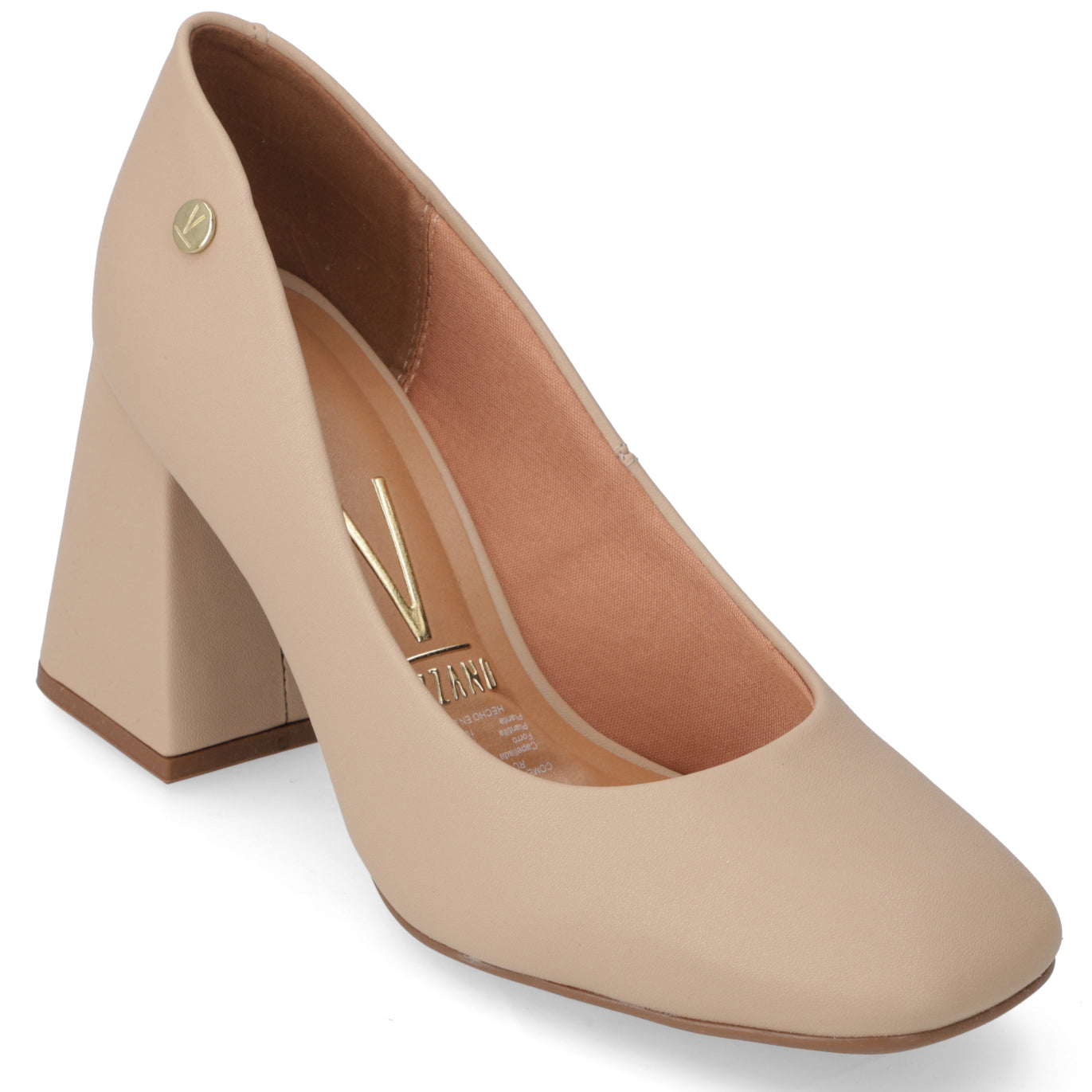 Zapato Taco Ancho Vizzano EcoCuero Beige