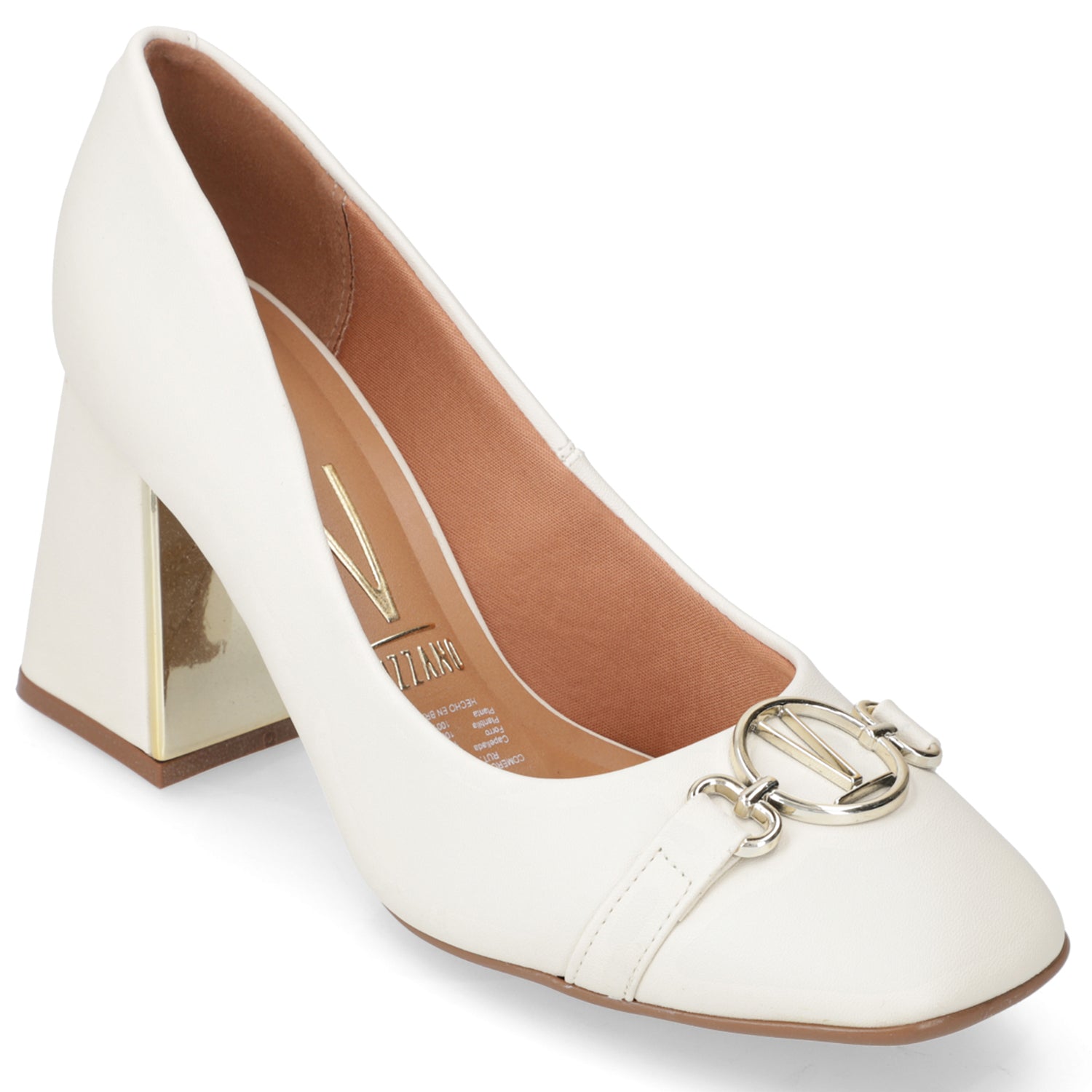 Zapato Taco Ancho Vizzano EcoCuero Blanco Off