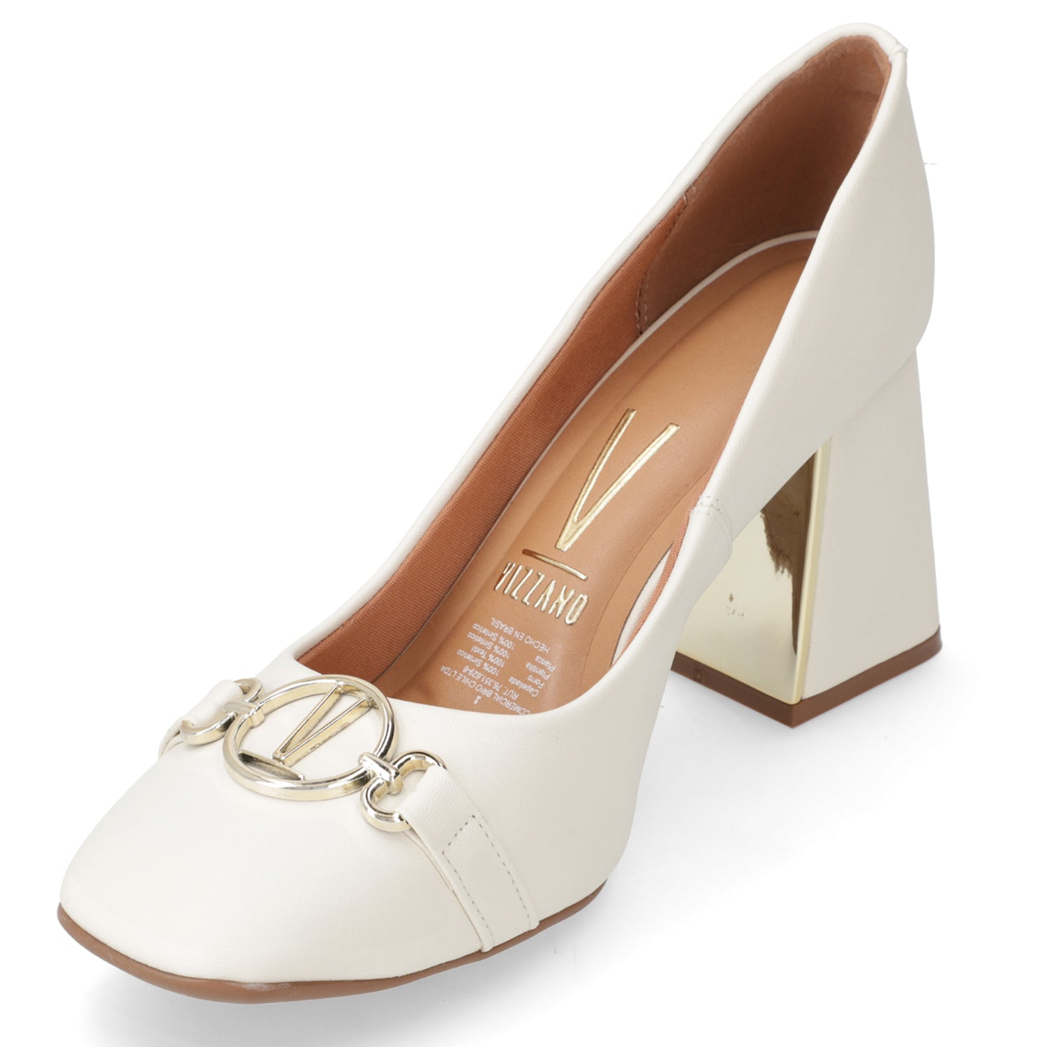 Zapato Taco Ancho Vizzano EcoCuero Blanco Off