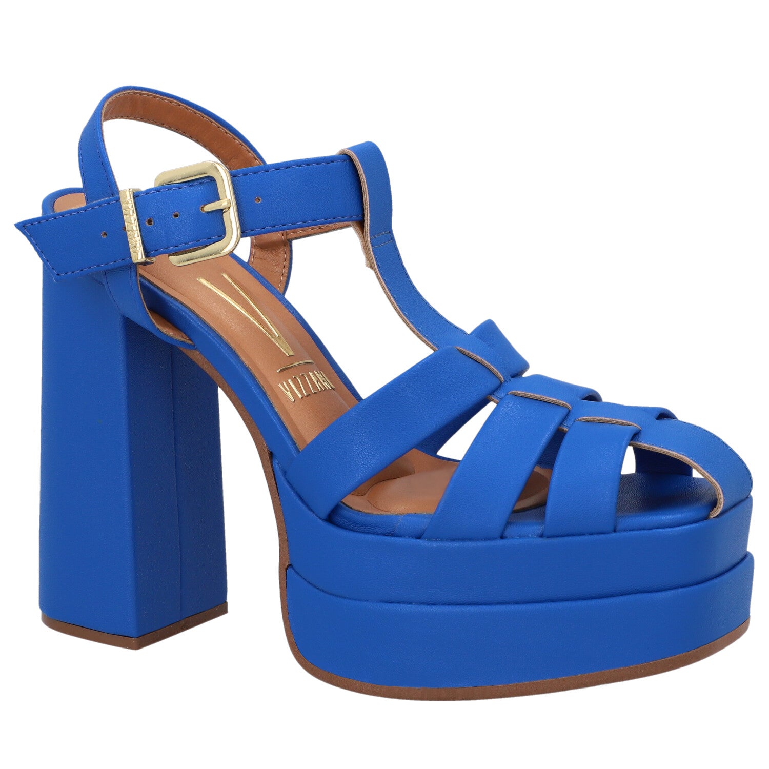 Sandalia Maxi Plataforma EcoCuero Azul 1395-102-7286-87824