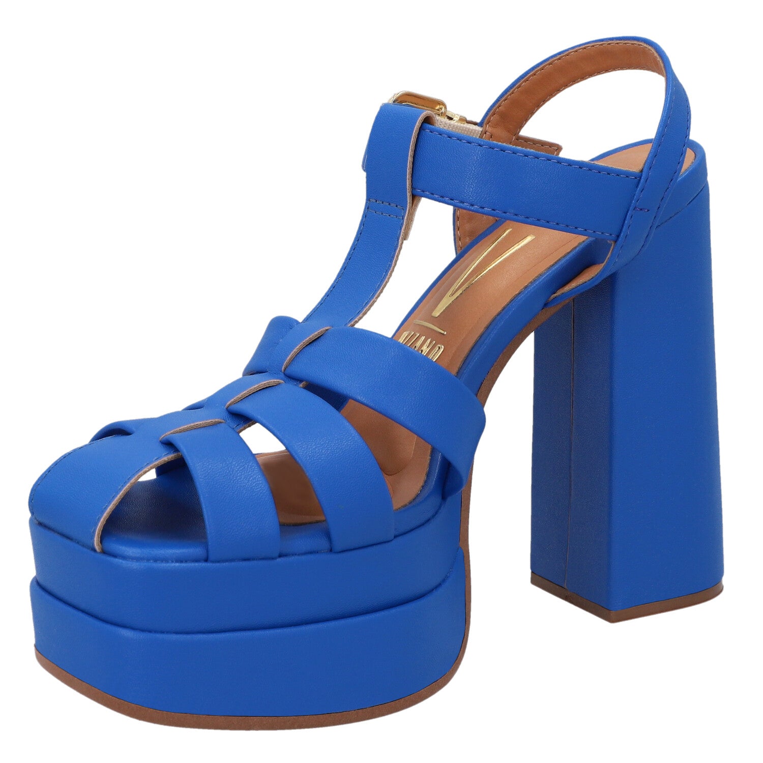 Sandalia Maxi Plataforma EcoCuero Azul 1395-102-7286-87824