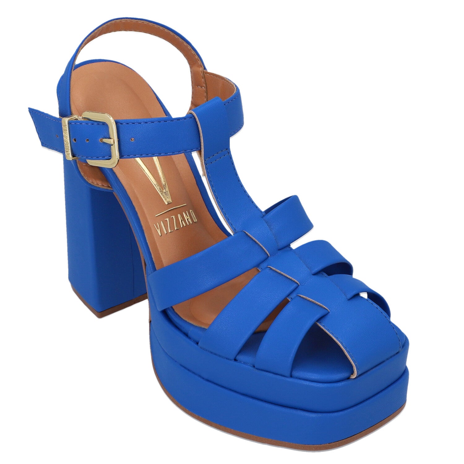 Sandalia Maxi Plataforma EcoCuero Azul 1395-102-7286-87824