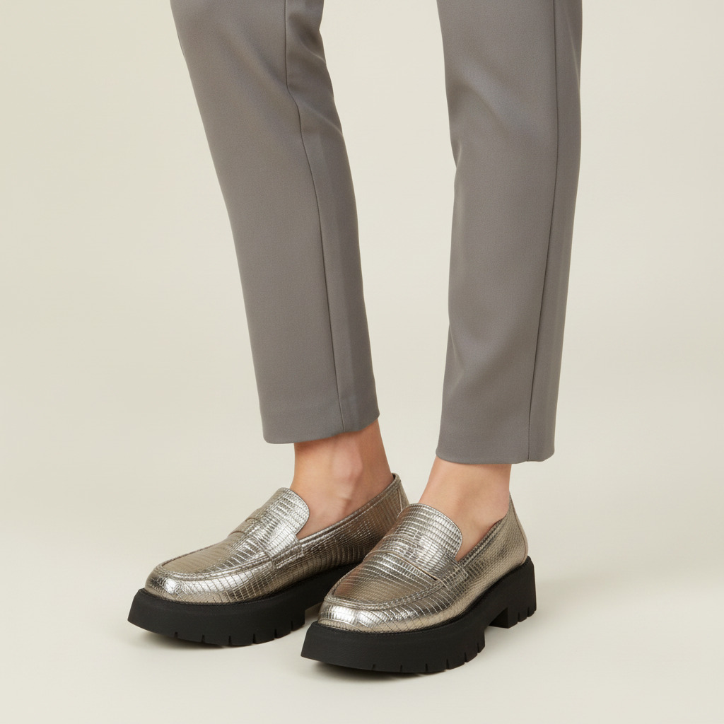 Mocasin Mujer Vizzano Metalizados Dorado