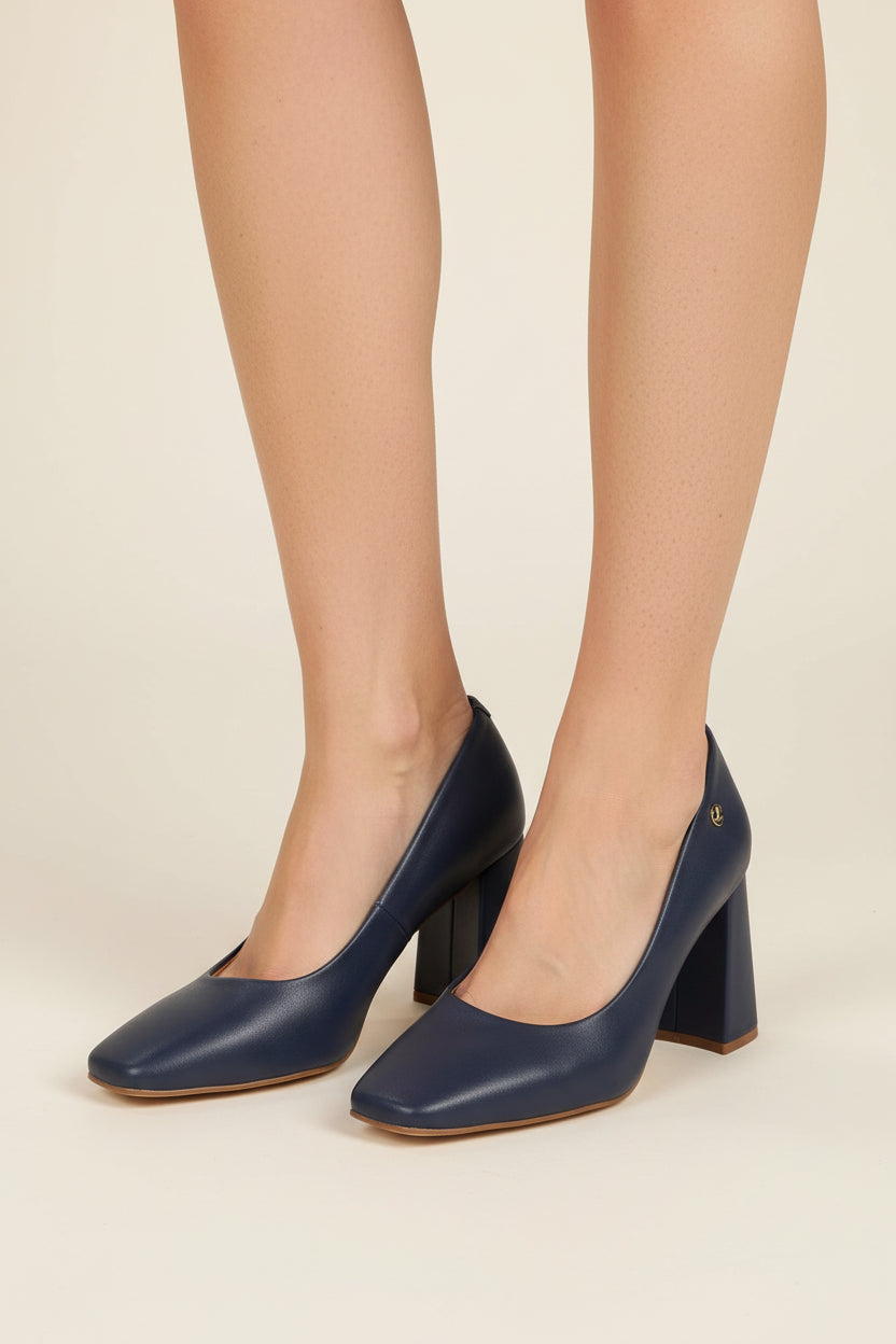 Zapato Taco Ancho Vizzano Azul