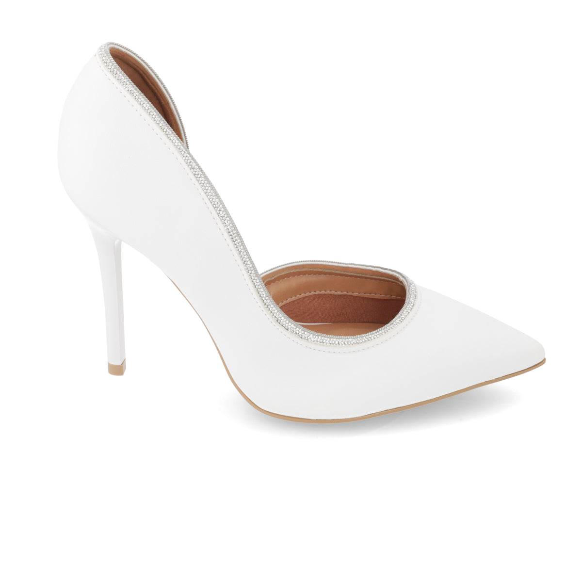 Stiletto Taco Aguja Eco Cuero Blanco 1421-110-27850-97247