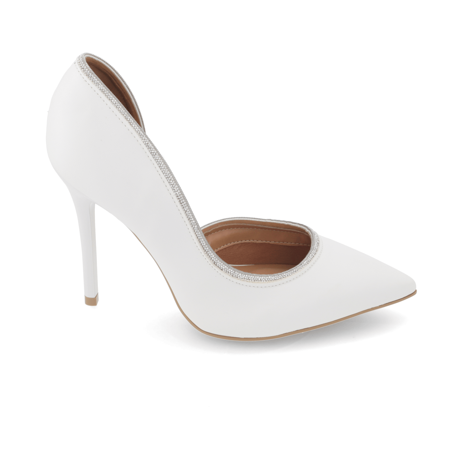 Stiletto Taco Aguja Eco Cuero Blanco 1421-110-27850-97247