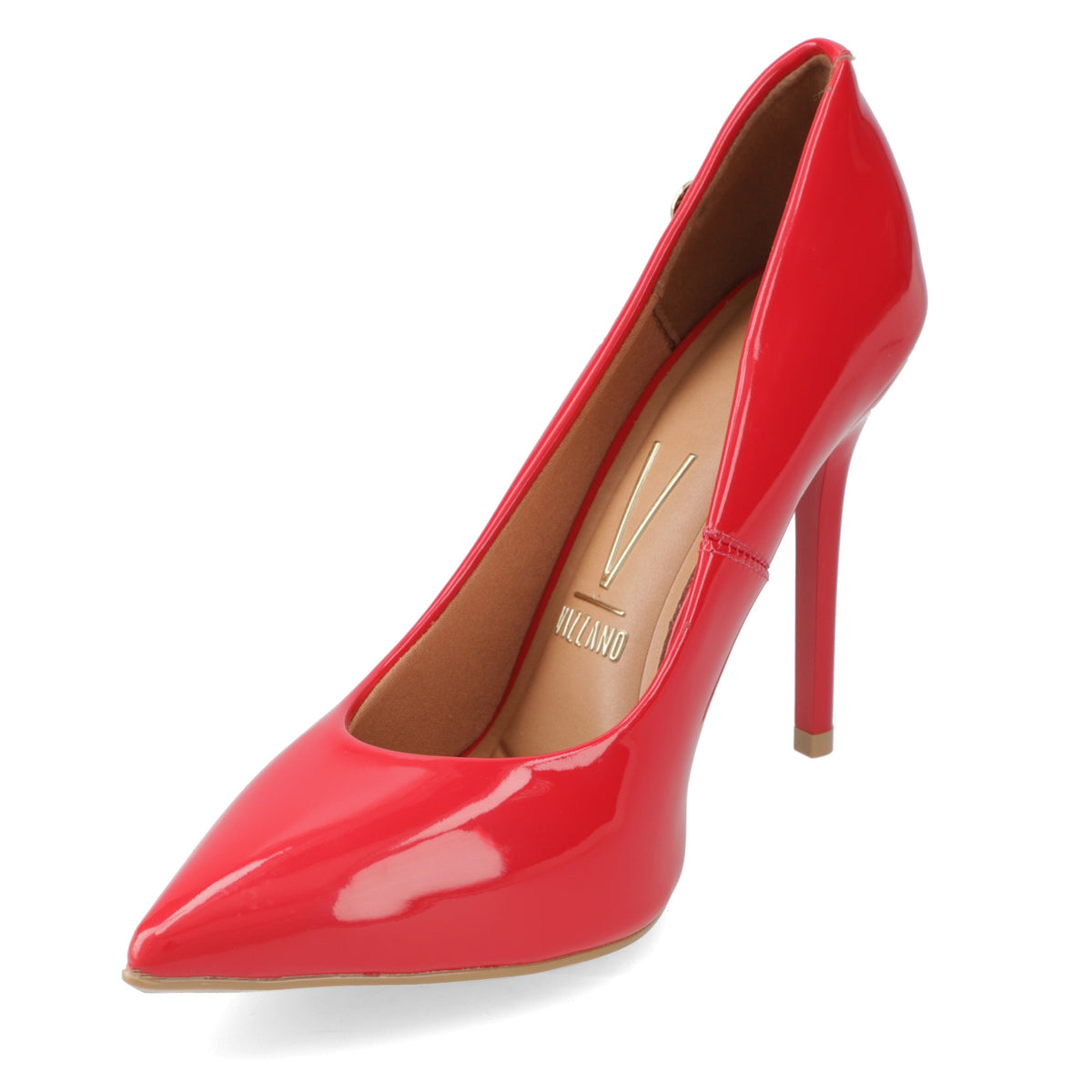 Zapato Taco Aguja Stilleto Vizzano Efecto Charol Rojo 34 / Rojo