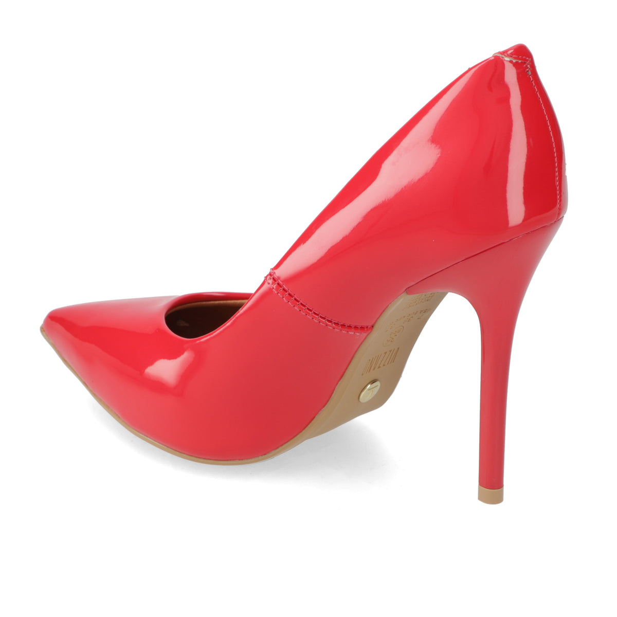 Zapato Taco Aguja Stilleto Vizzano Efecto Charol Rojo 34 / Rojo