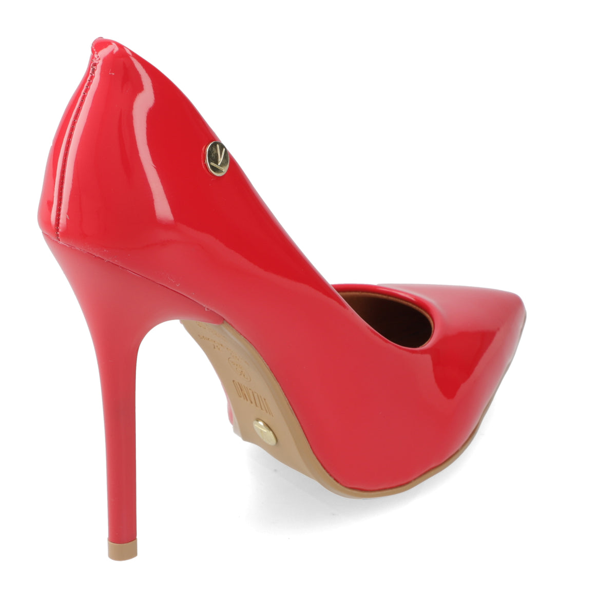 Zapato Taco Aguja Stilleto Vizzano Efecto Charol Rojo 34 / Rojo