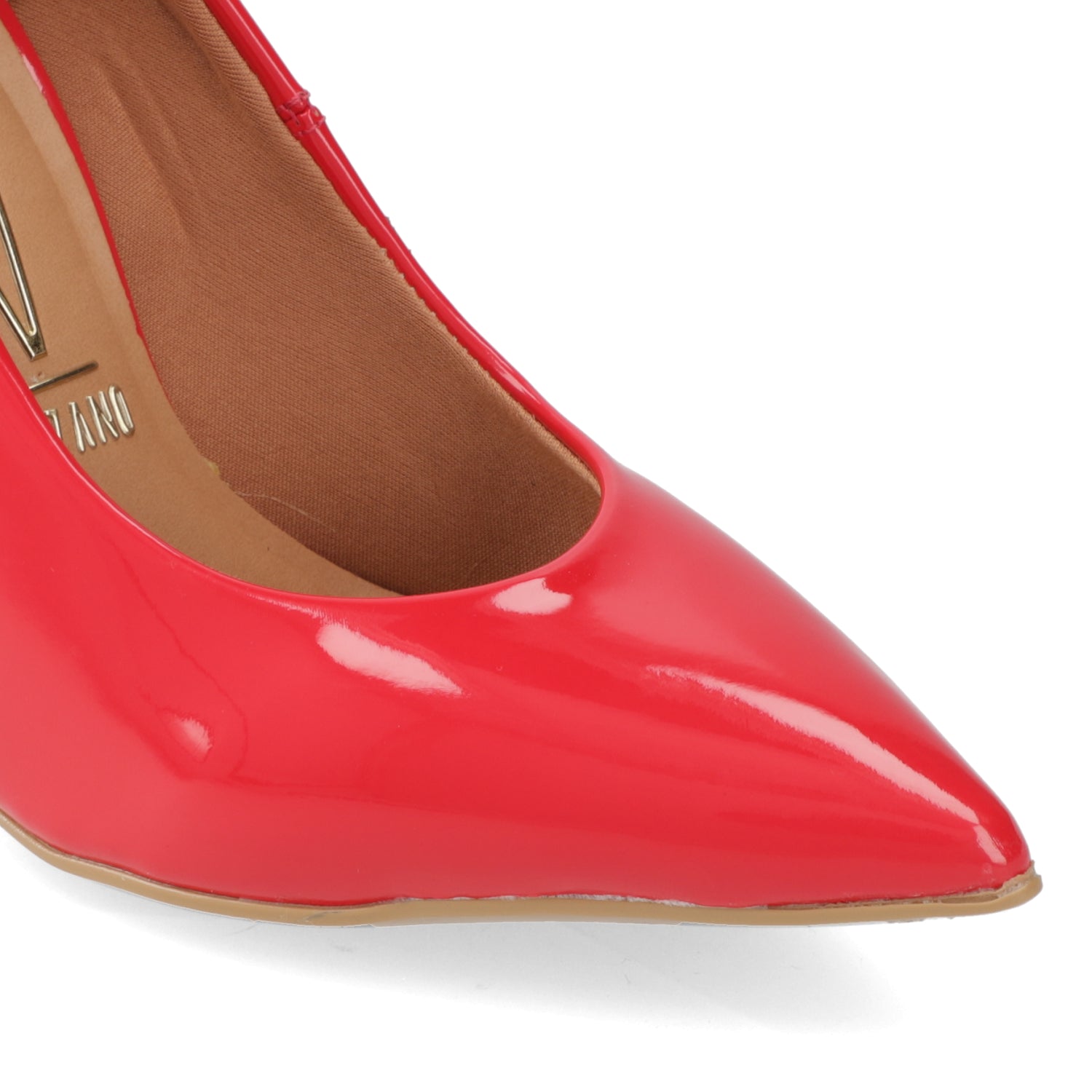 Zapato Taco Aguja Stilleto Vizzano Efecto Charol Rojo 34 / Rojo