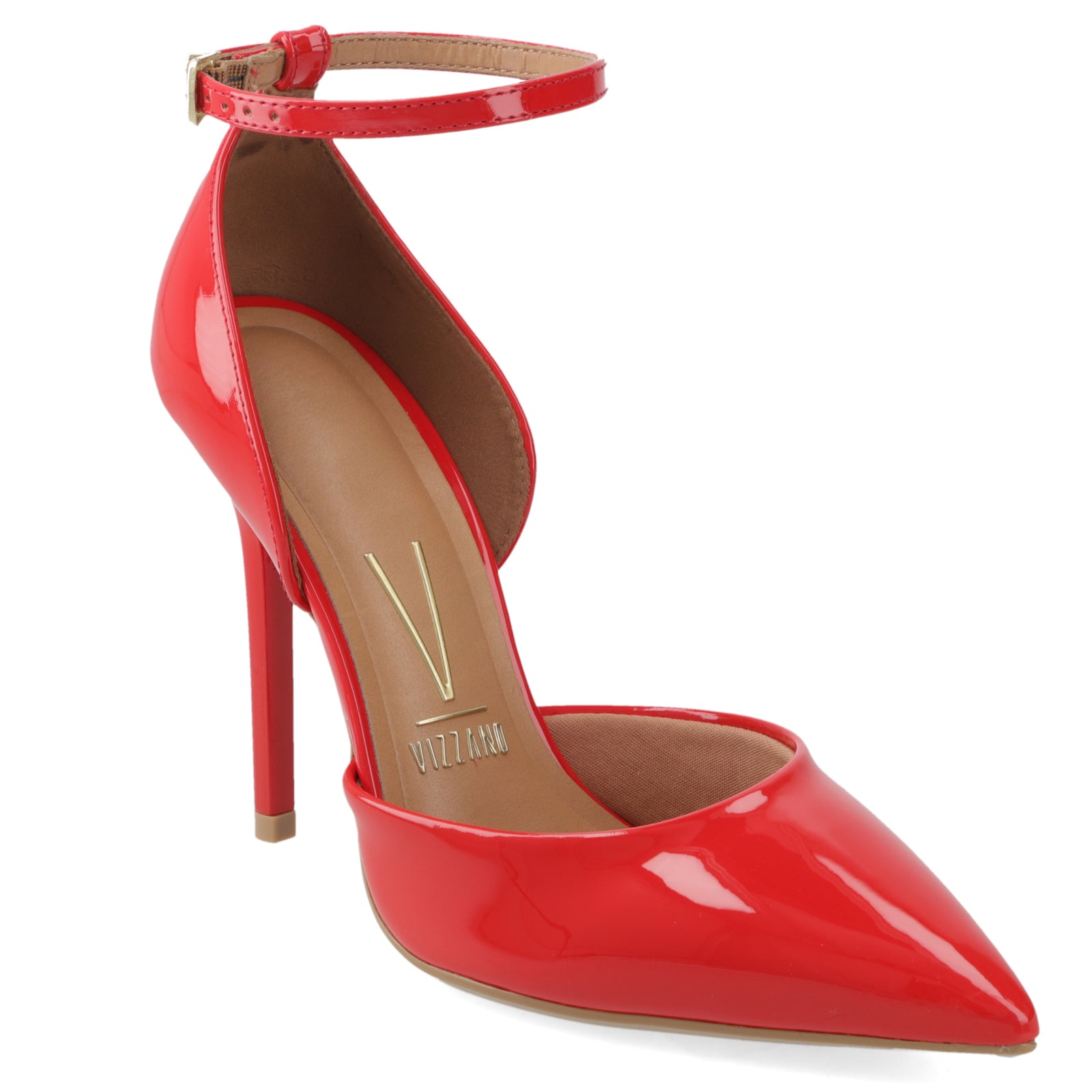 Stiletto Mujer Charol Rojo con Pulsera al Tobillo 35 / Rojo