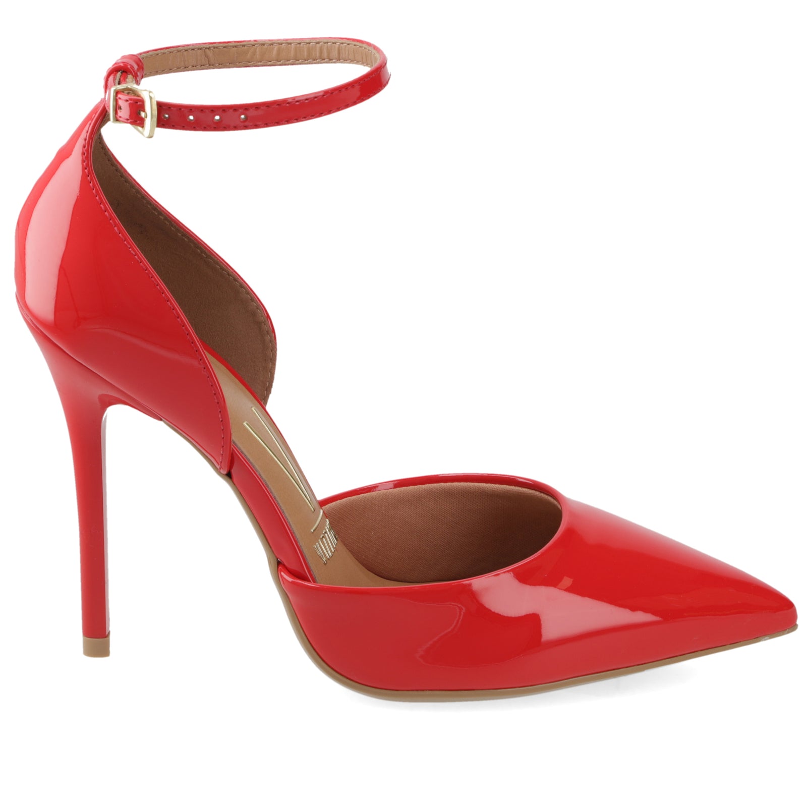 Stiletto Mujer Charol Rojo con Pulsera al Tobillo 35 / Rojo