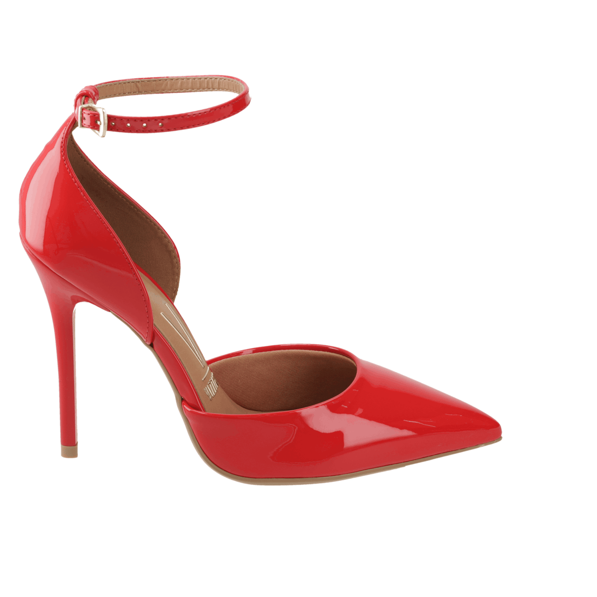 Stiletto Mujer Charol Rojo con Pulsera al Tobillo 35 / Rojo
