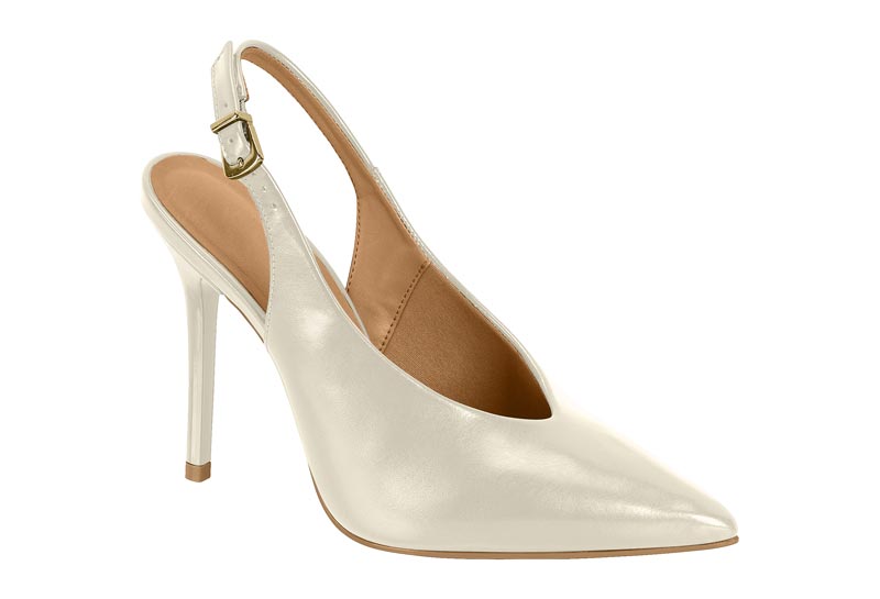 Stiletto Mujer Taco Alto Slingback Blanco Off Vizzano