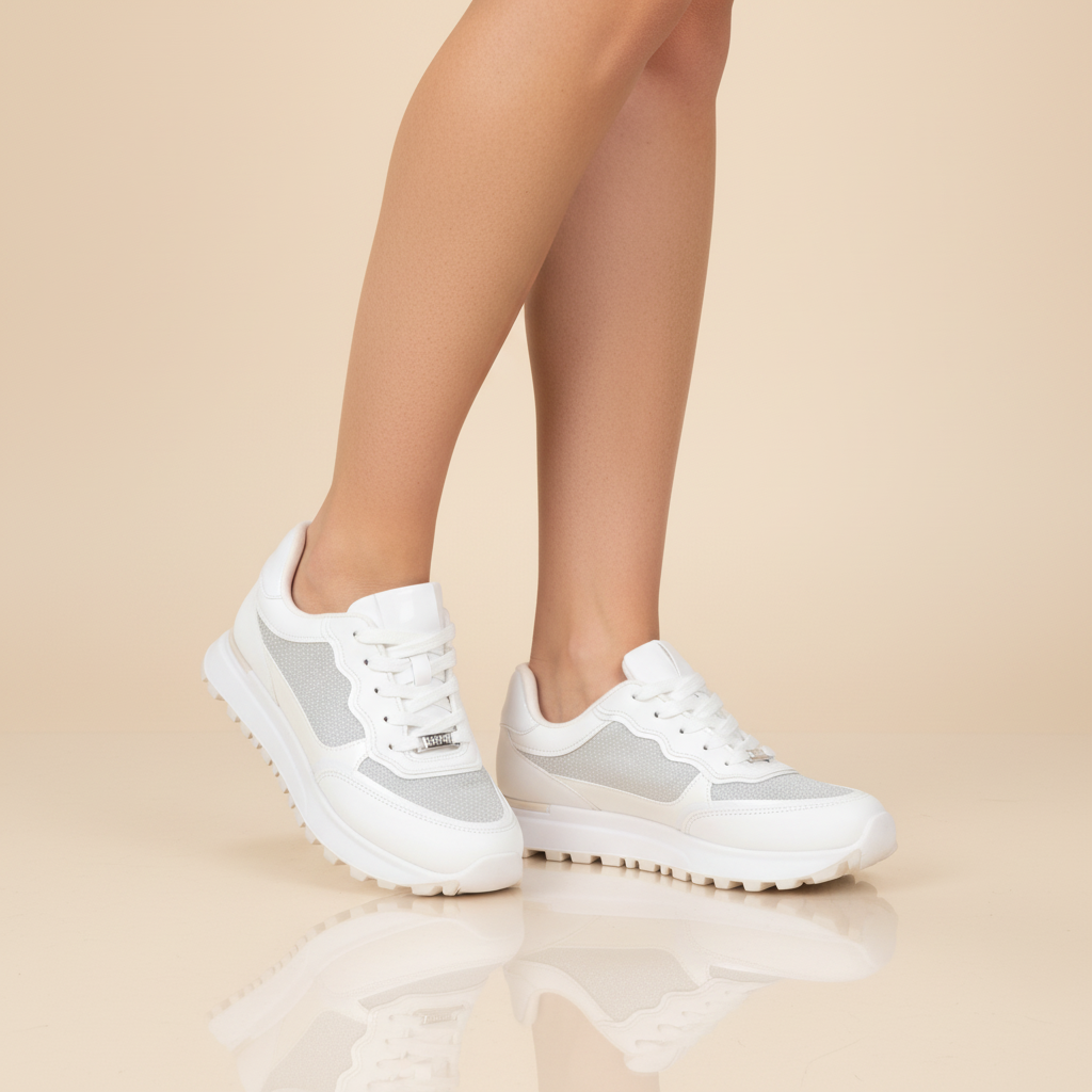 Zapatilla Casual Glitter Blanca