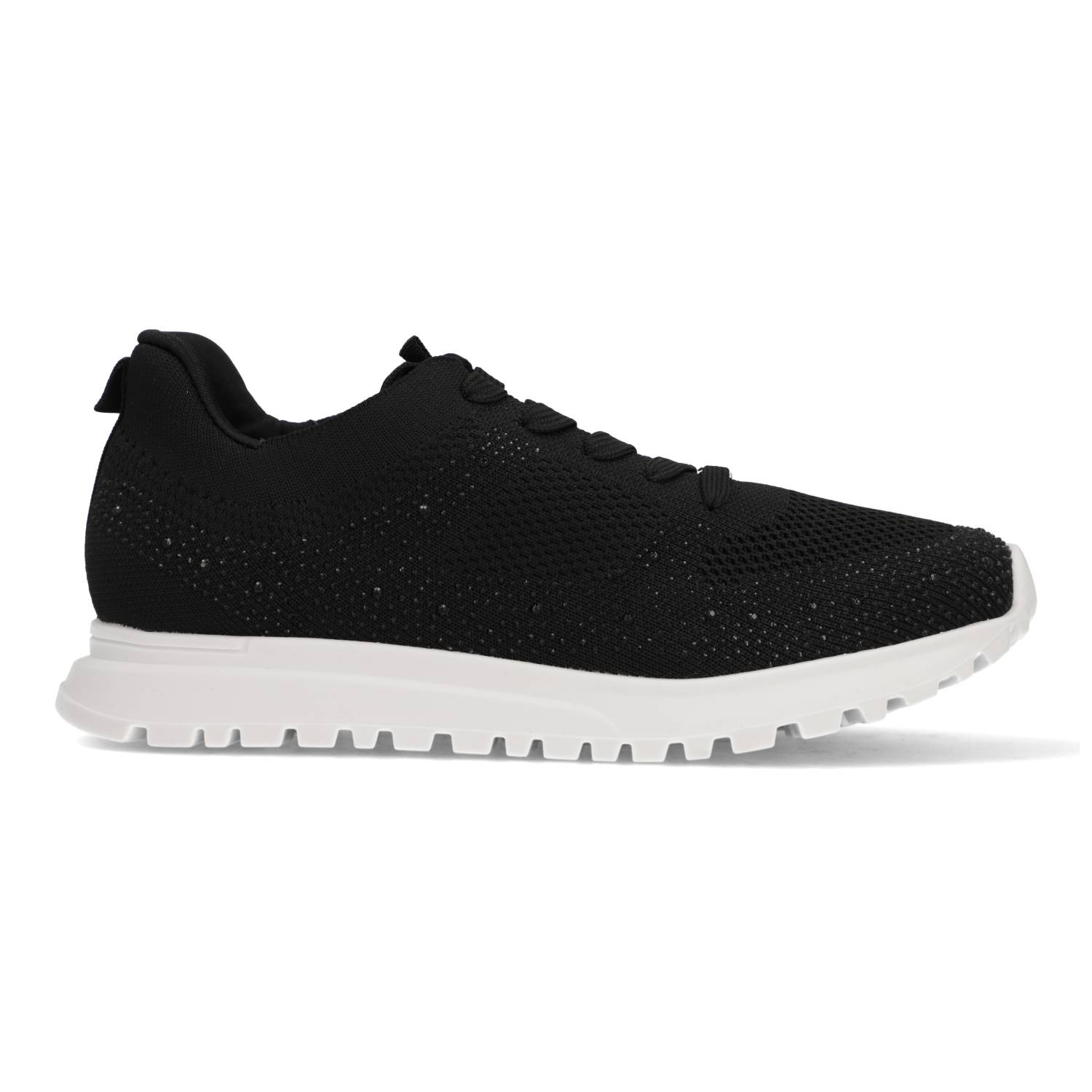 Zapatilla Casual Brillos Eco Cuero Negra 1429-204-28075-97483