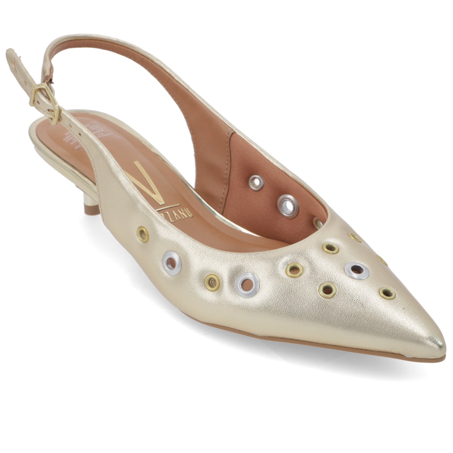 Stiletto Taco Aguja Dorado Vizzano