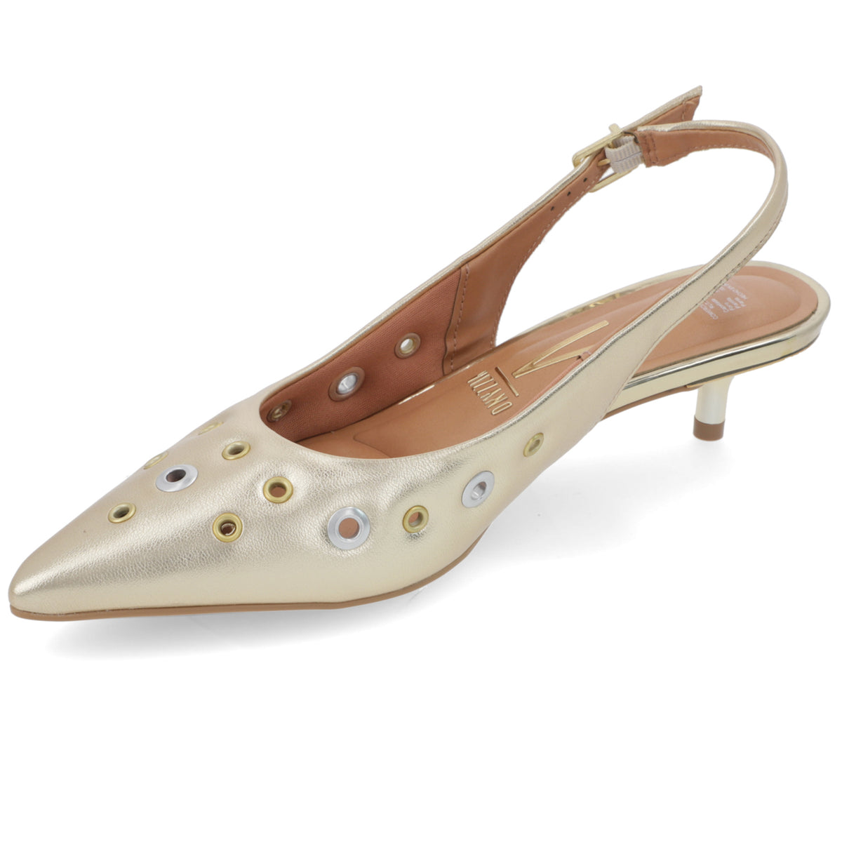 Stiletto Taco Aguja Dorado Vizzano