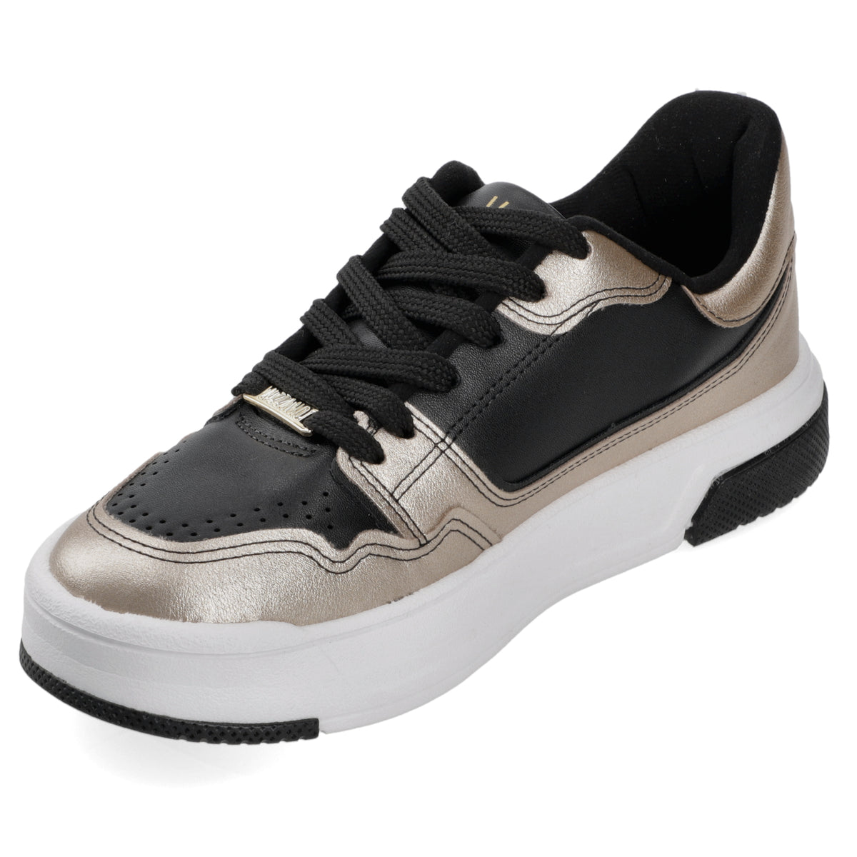 Zapatilla Casual Negro con detalles metalizado Vizzano