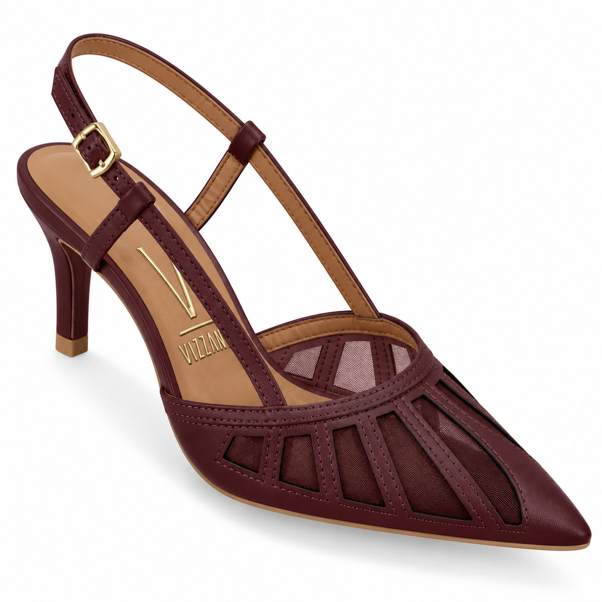 Zapato Mujer Destalonado Calado Burdeos 35 / Vino