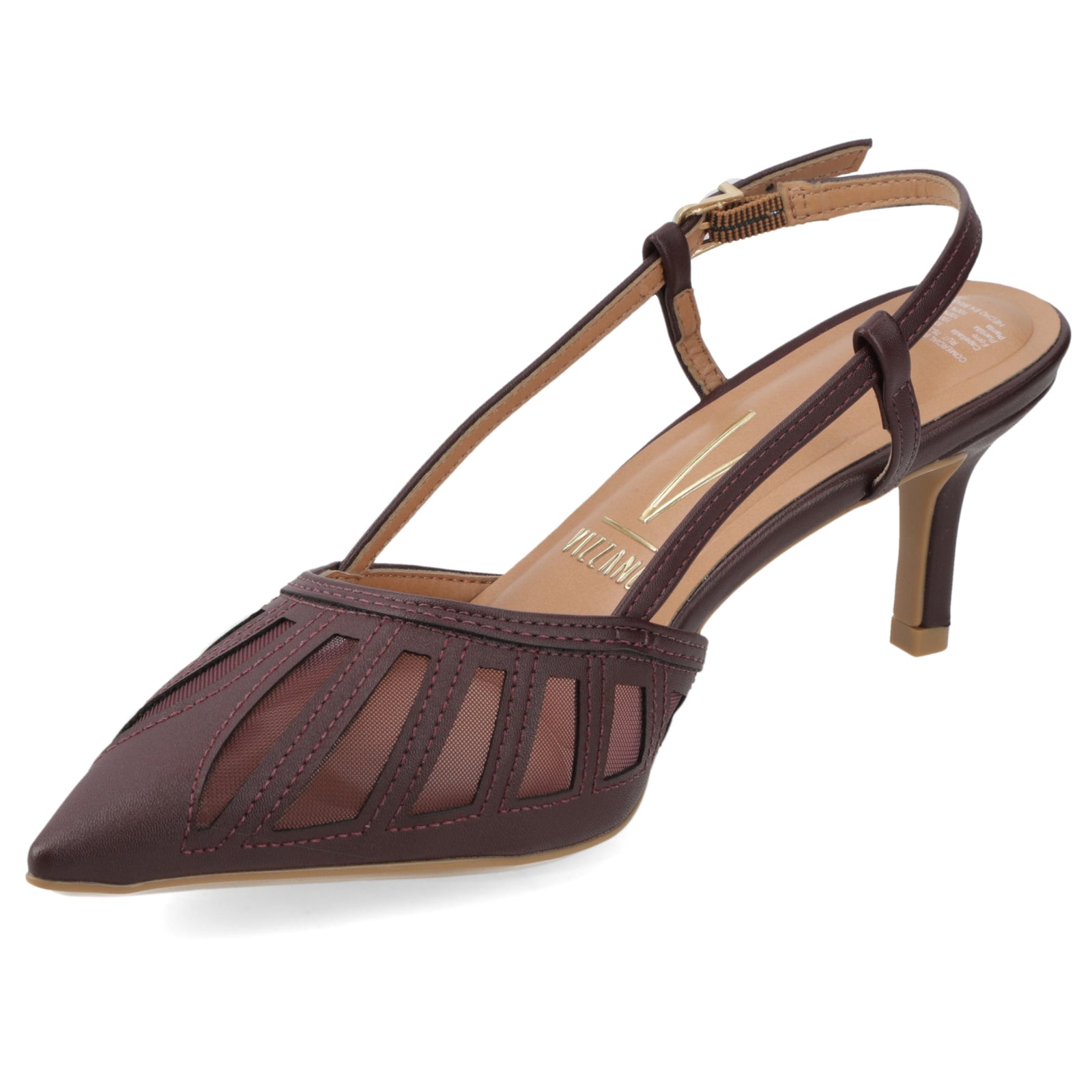 Zapato Mujer Destalonado Calado Burdeos 35 / Vino