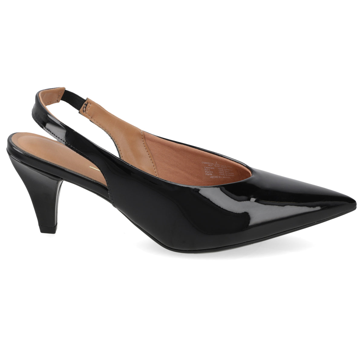 Zapato Mujer Destalonado Charol Negro 35 / Negro