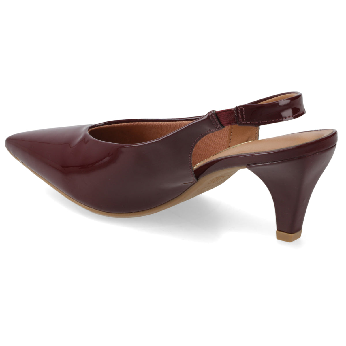 Zapato Mujer Destalonado Charol Burdeos 35 / Vino