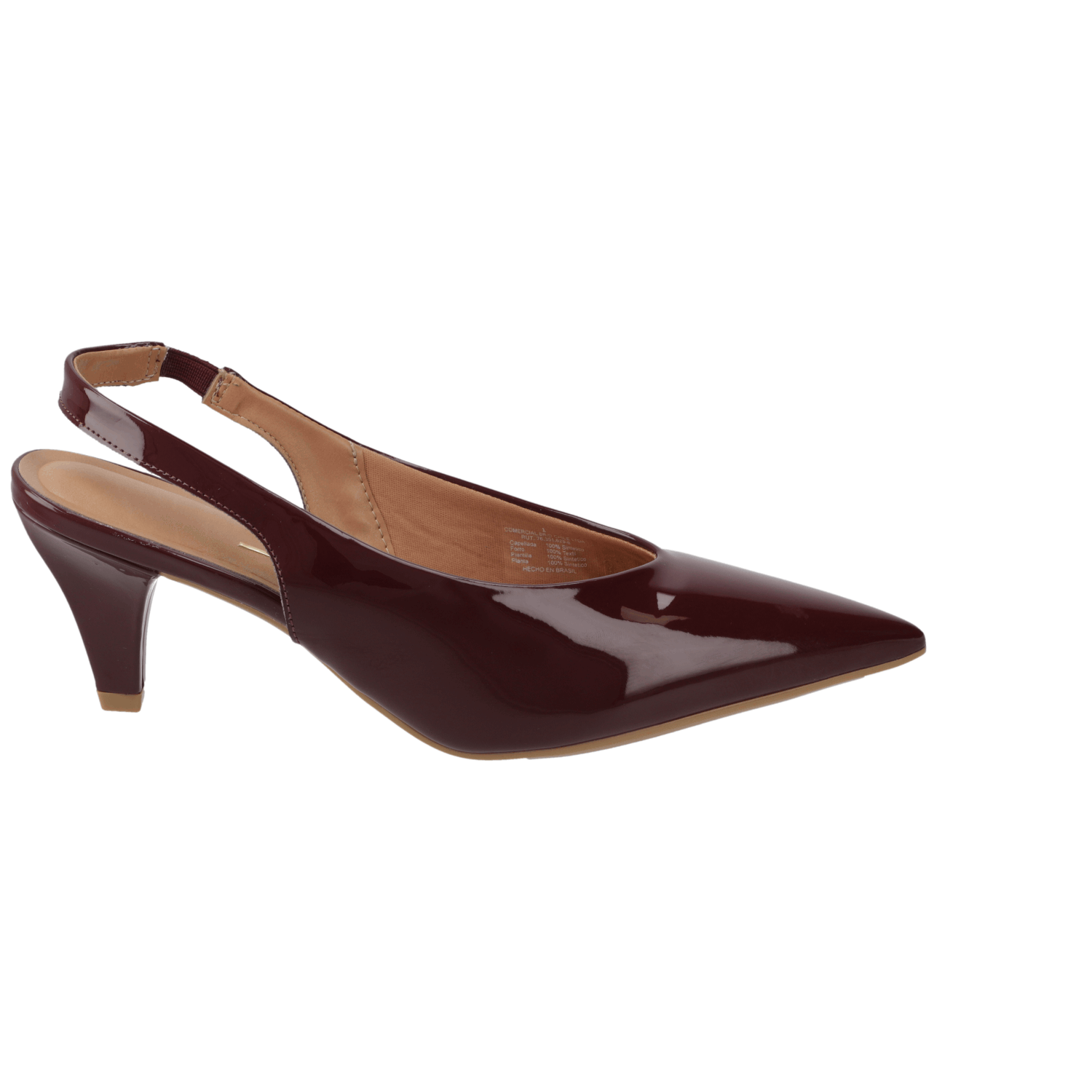 Zapato Mujer Destalonado Charol Burdeos 35 / Vino
