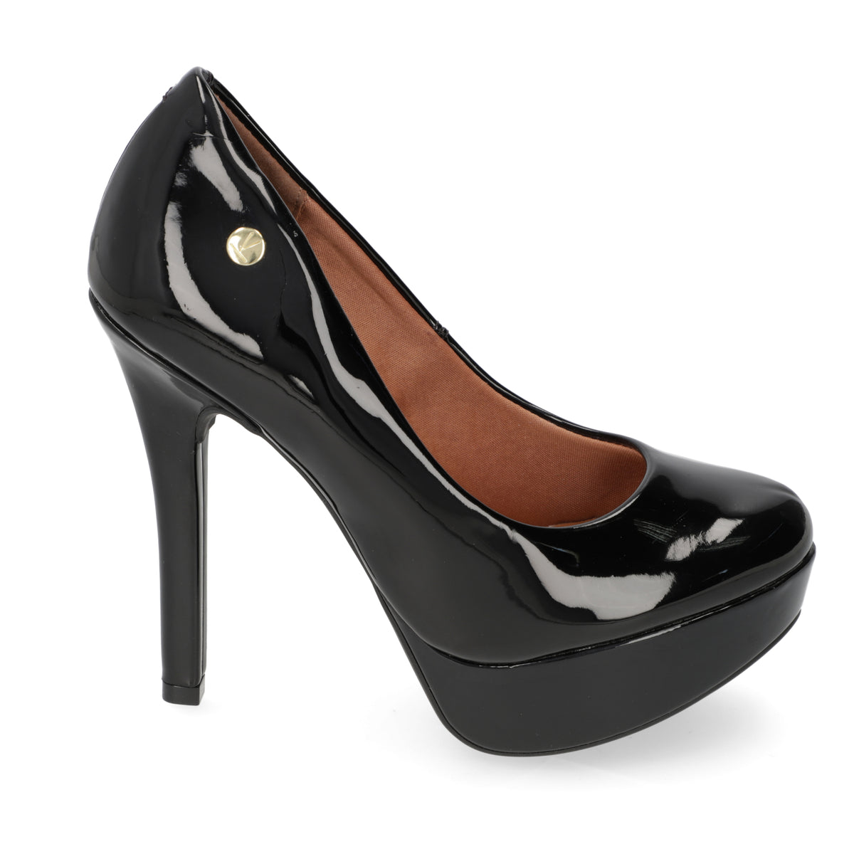 Zapato Taco Plataforma Vizzano Efecto Charol Negro 1830-501-13488-15745