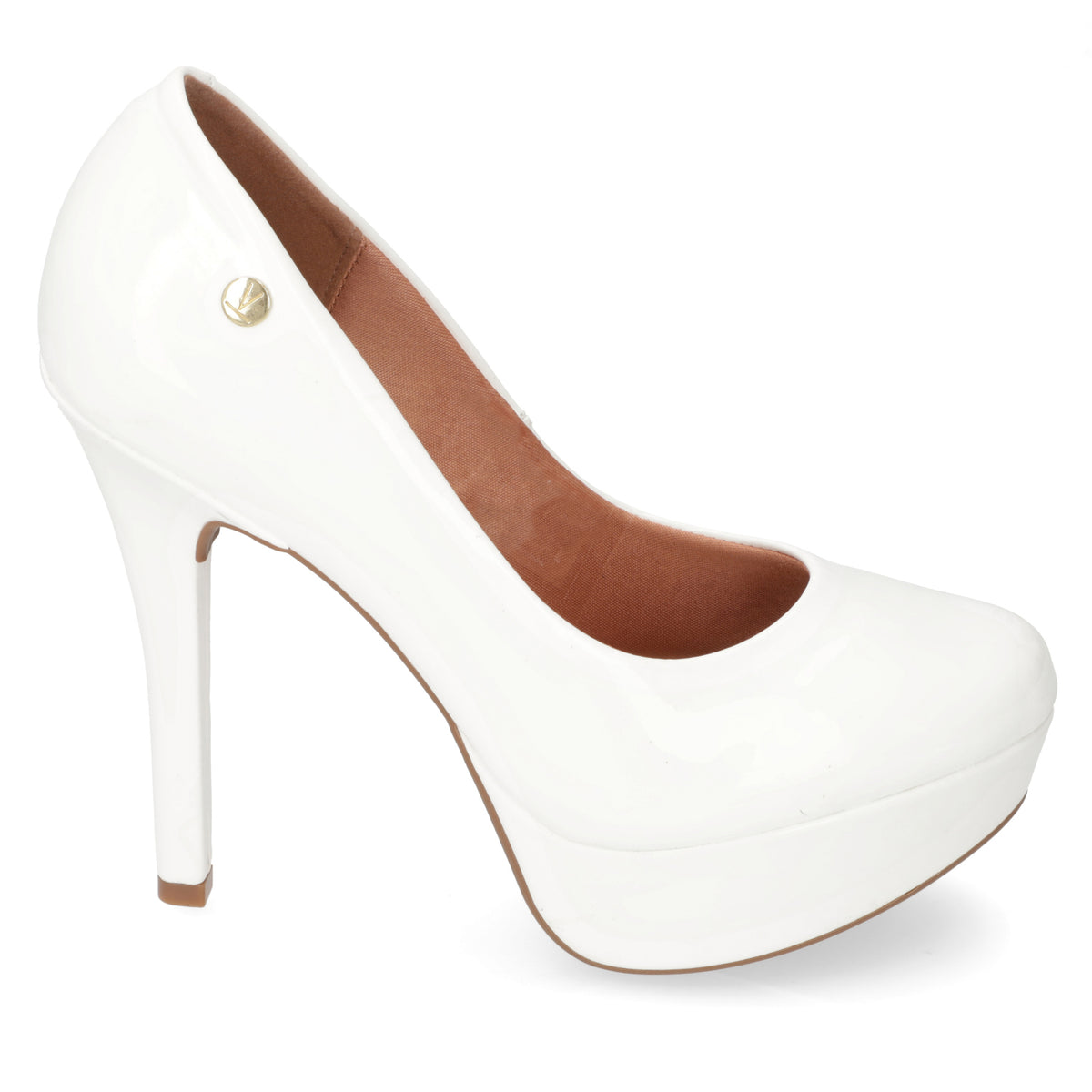 Zapato Taco Plataforma Vizzano Efecto Charol Blanco 1830-501-13488-16072