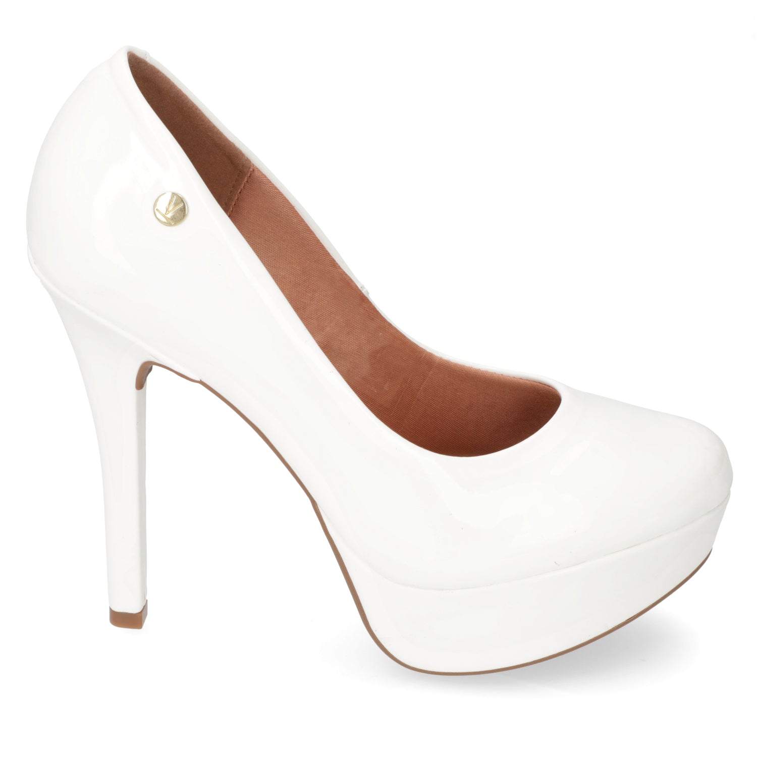 Zapato Taco Plataforma Vizzano Efecto Charol Blanco 1830-501-13488-16072