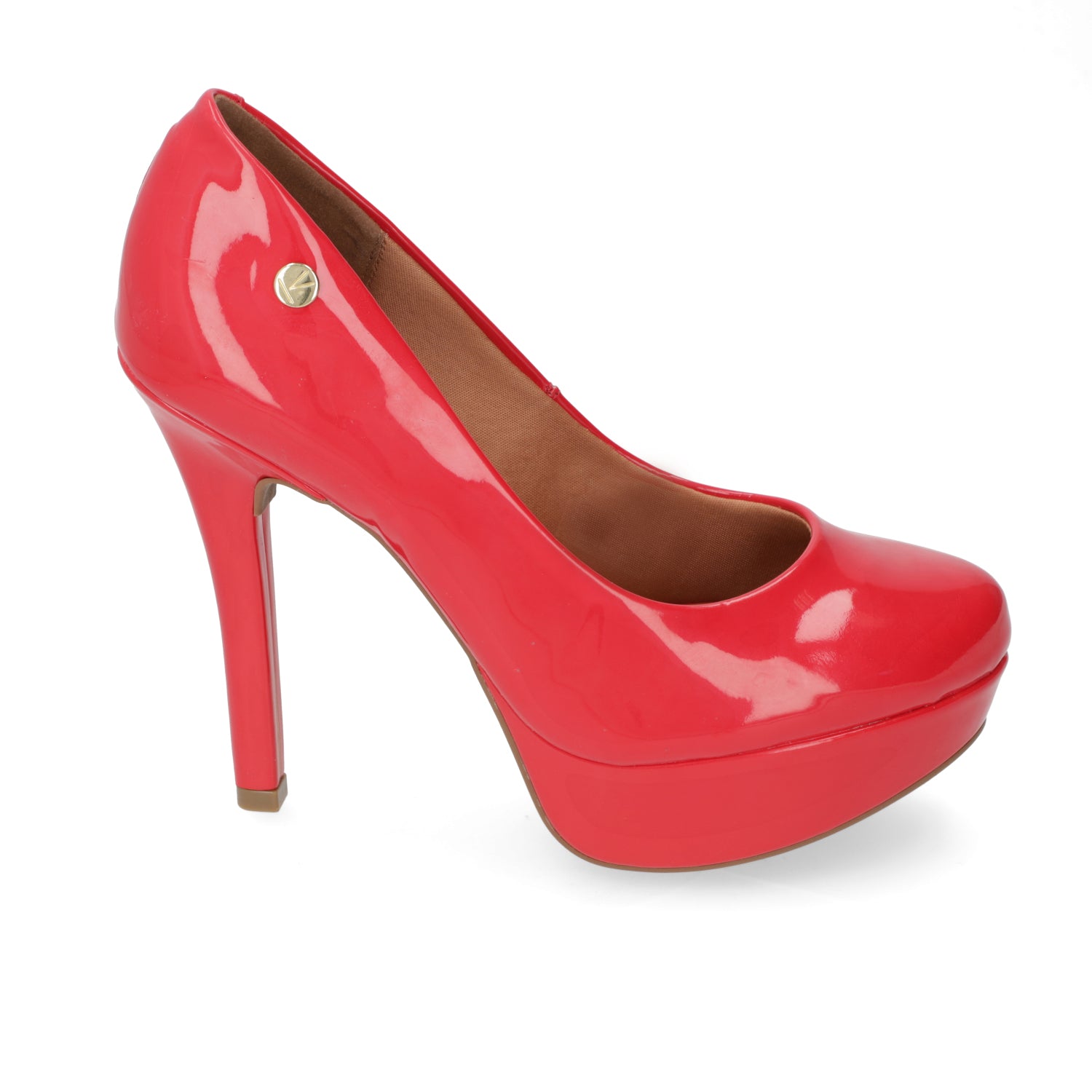 Zapato Taco Plataforma Vizzano Efecto Charol Rojo 34 / Rojo