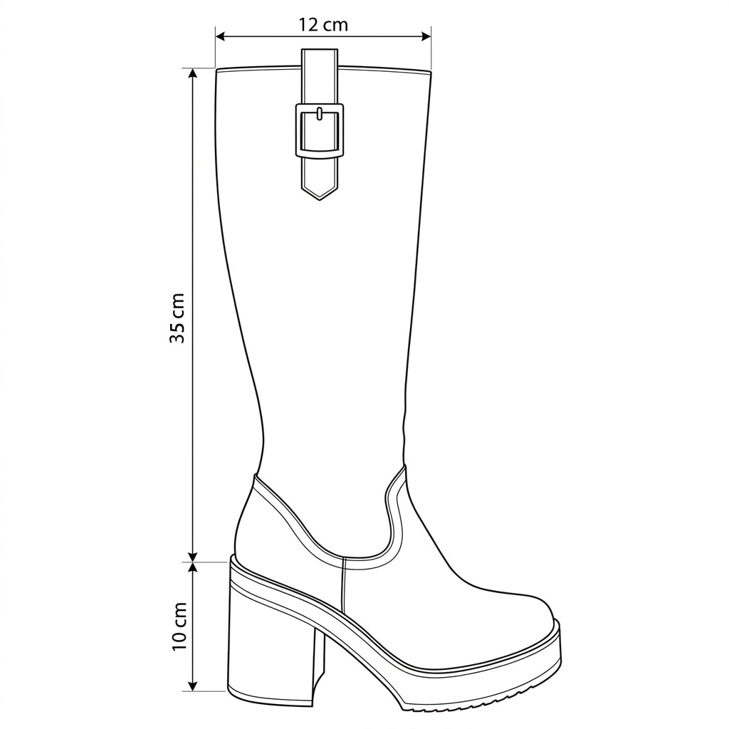 Bota Taco Ancho Negro New Walk