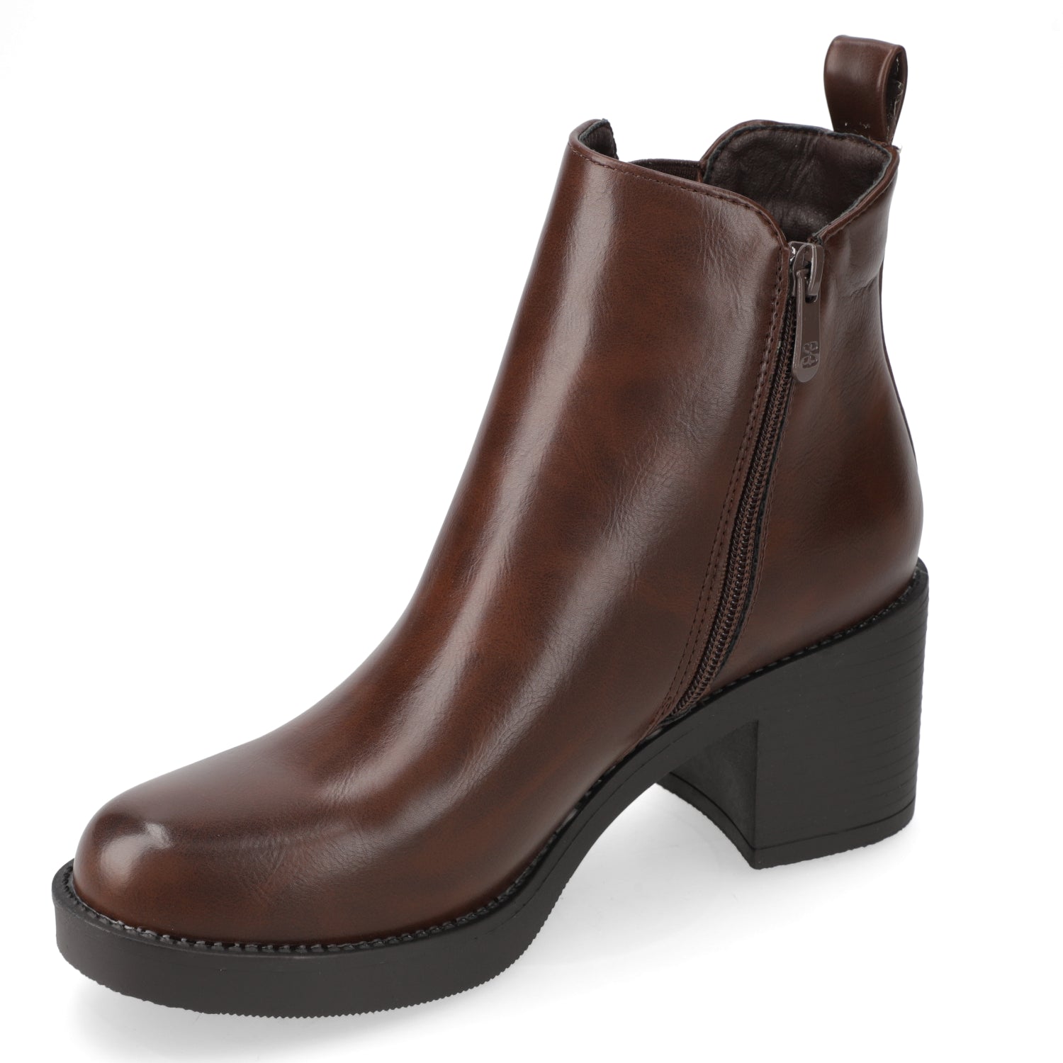 Botin Taco Ancho 5 cm Café New Walk 35 / Café