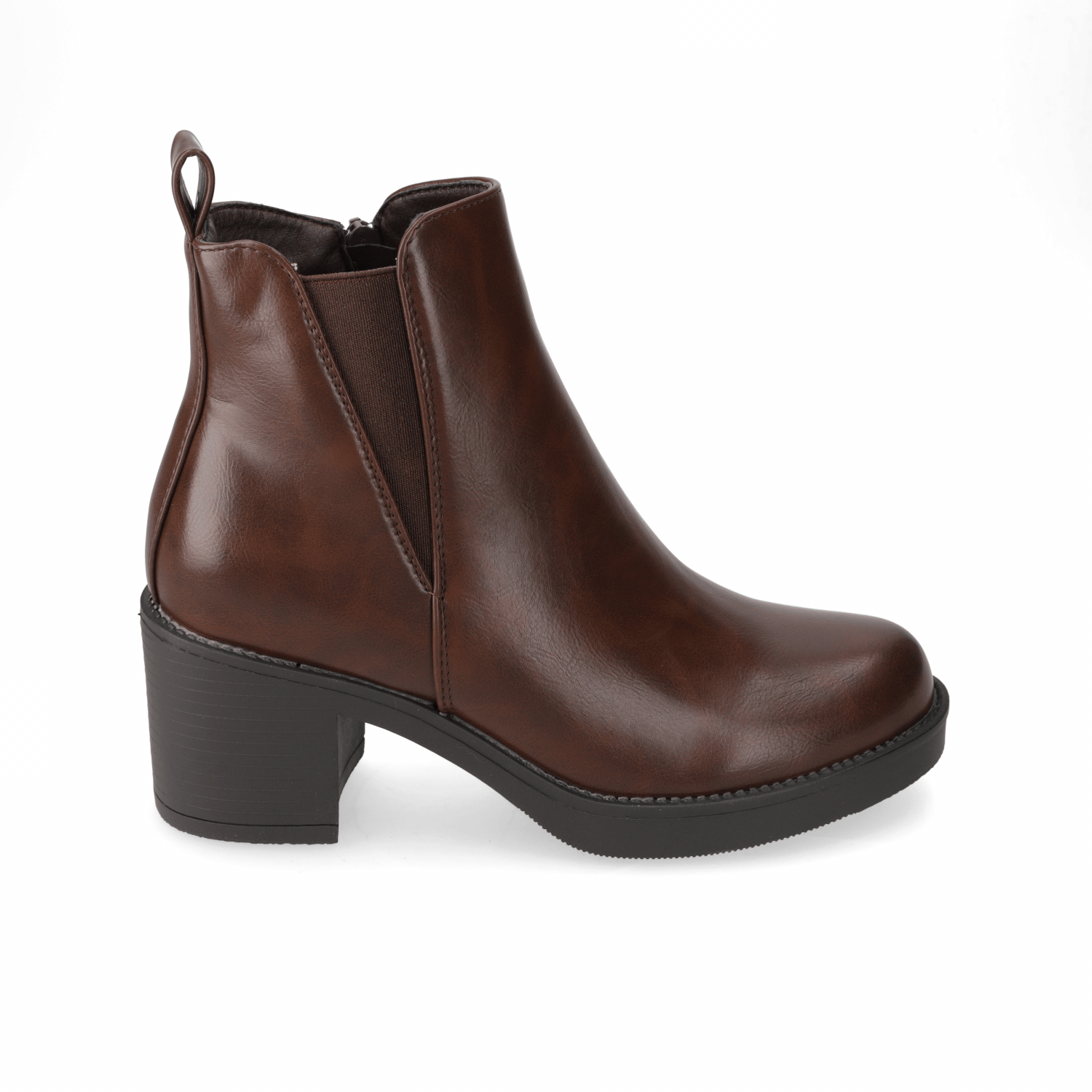 Botin Taco Ancho 5 cm Café New Walk 35 / Café