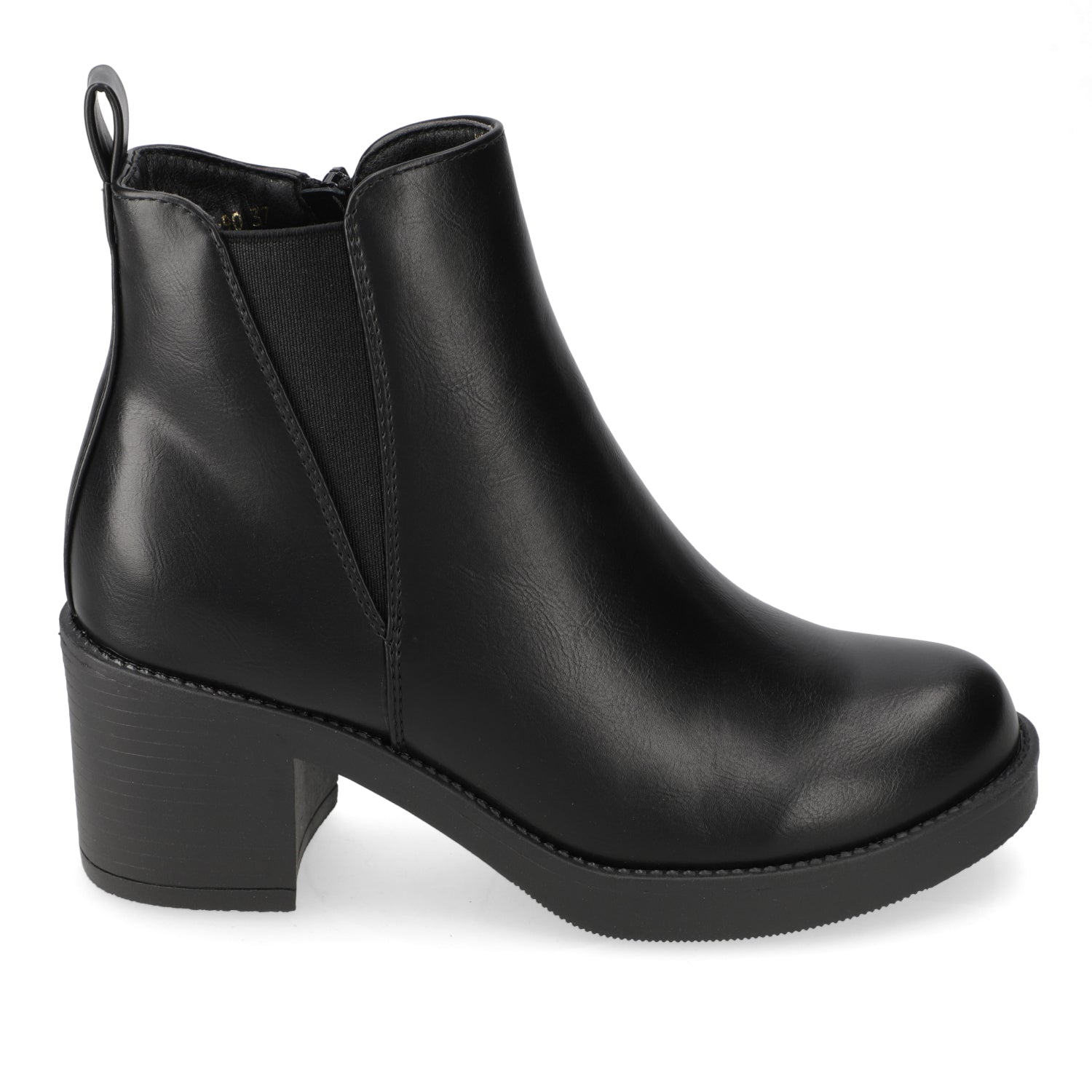 Botin Taco Ancho 5 cm Negro New Walk 35 / Negro