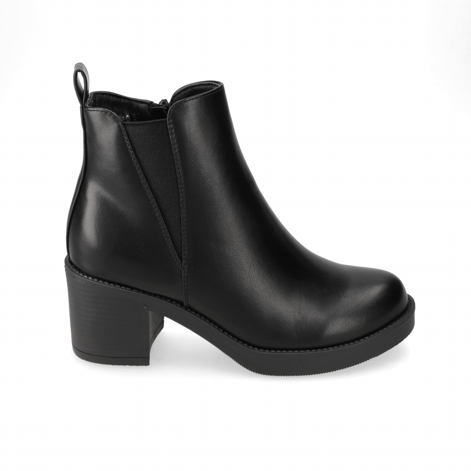 Botin Taco Ancho 5 cm Negro New Walk 35 / Negro