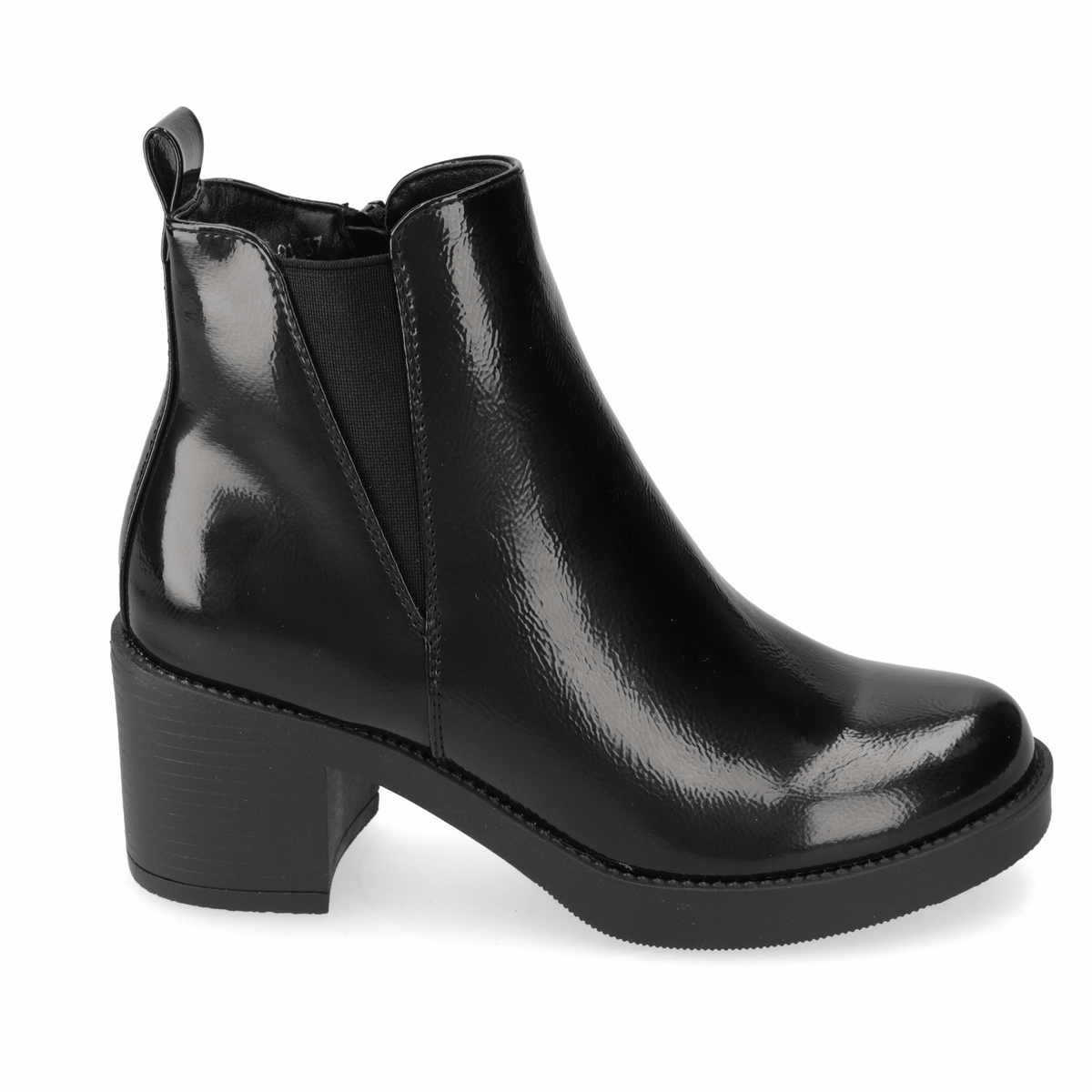 Botin Taco Ancho 5 cm Negro New Walk 35 / Negro