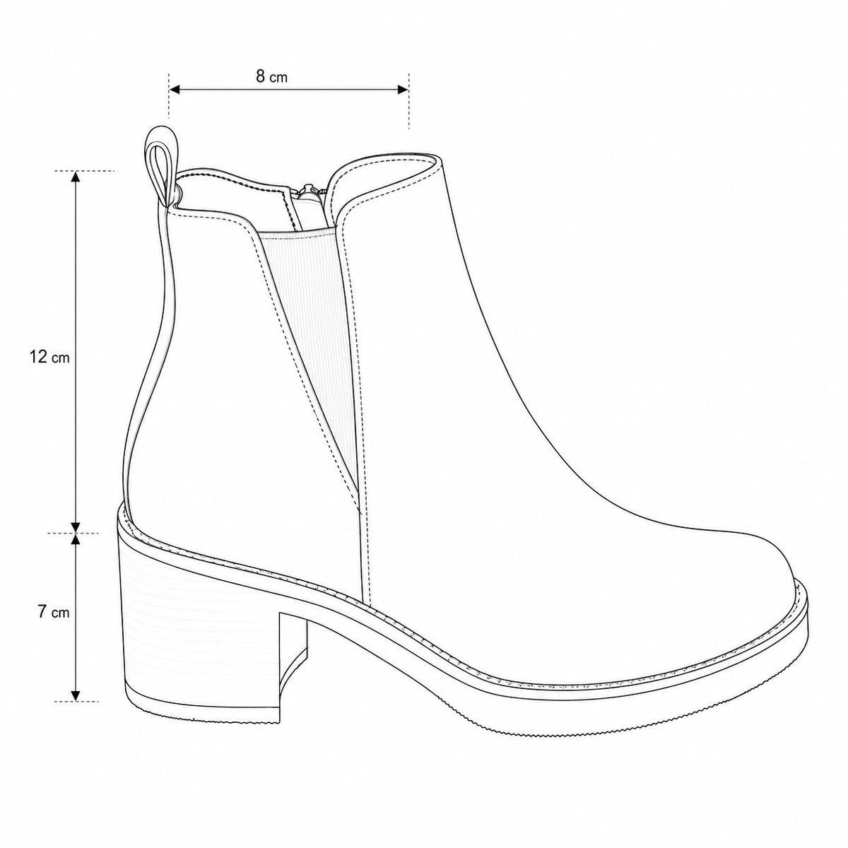 Botín Taco Ancho 5 cm Camel New Walk