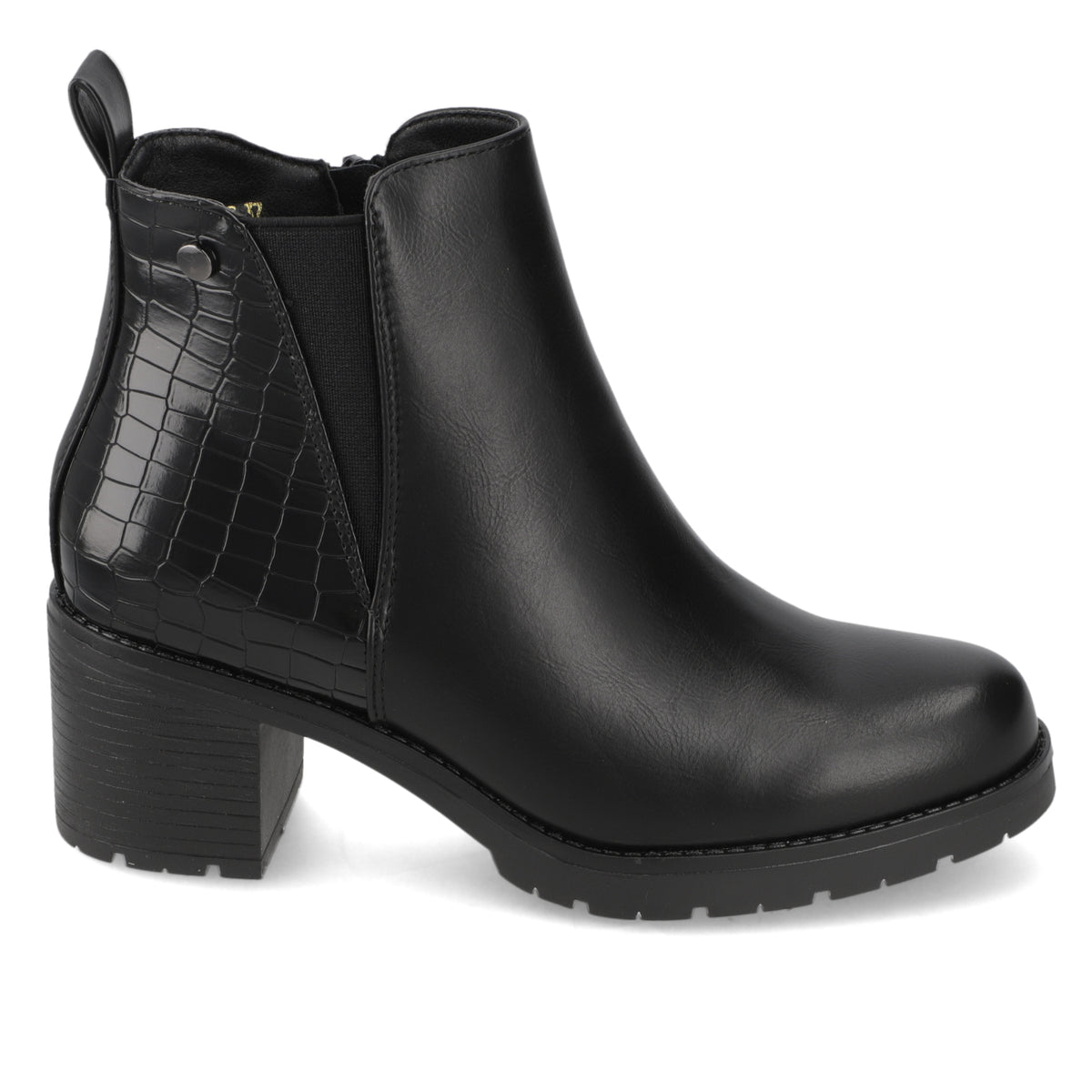 Botín Taco Ancho Negro New Walk