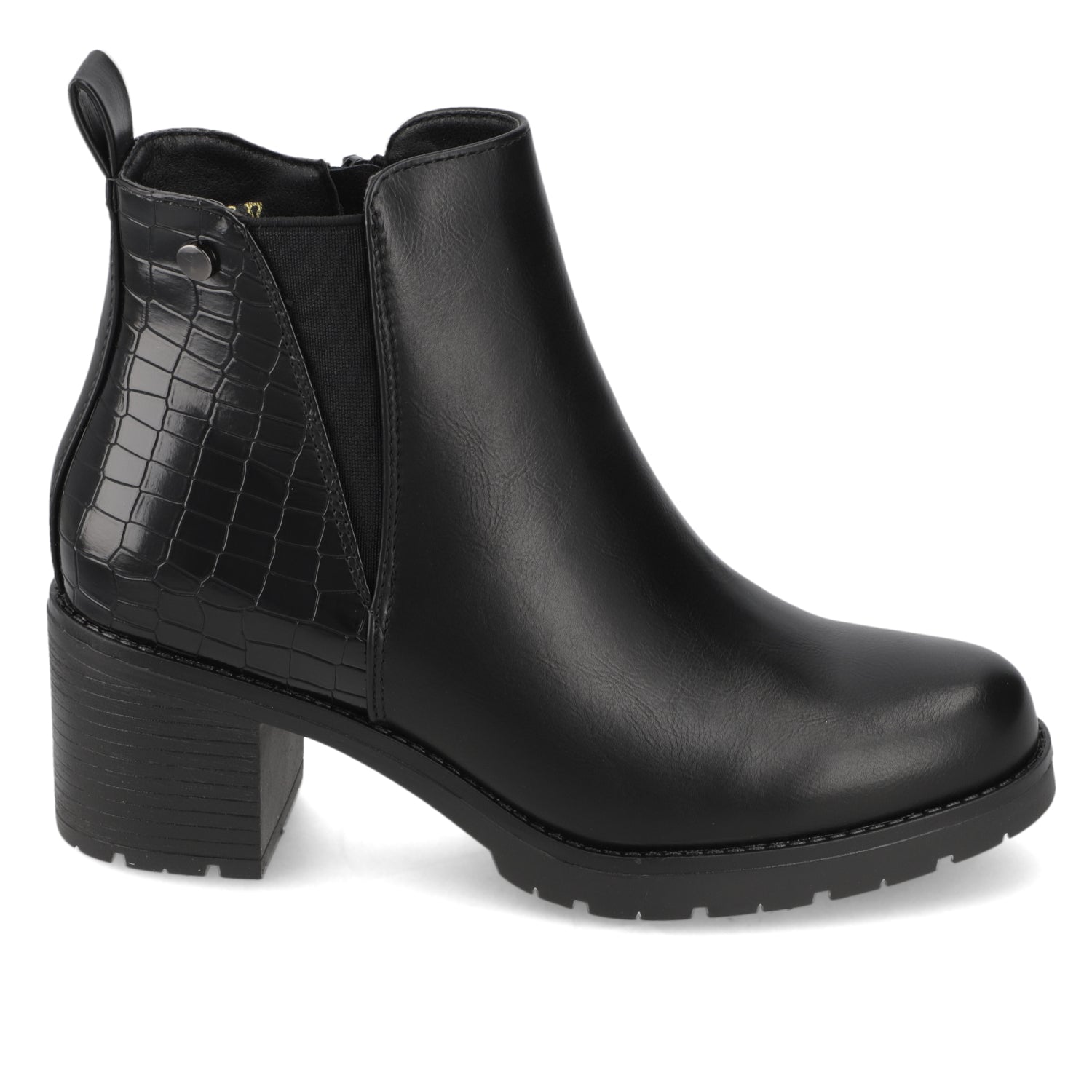 Botín Taco Ancho Negro New Walk