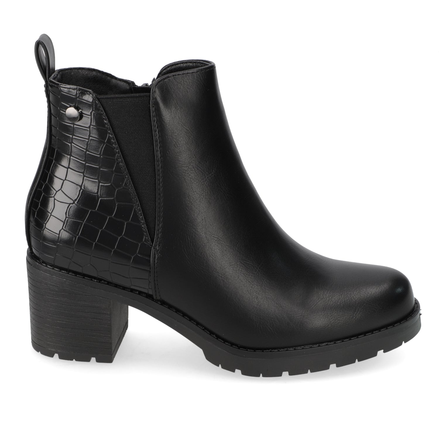 Botin Taco Ancho 7 cm Negro Agua de Coco 35 / Negro